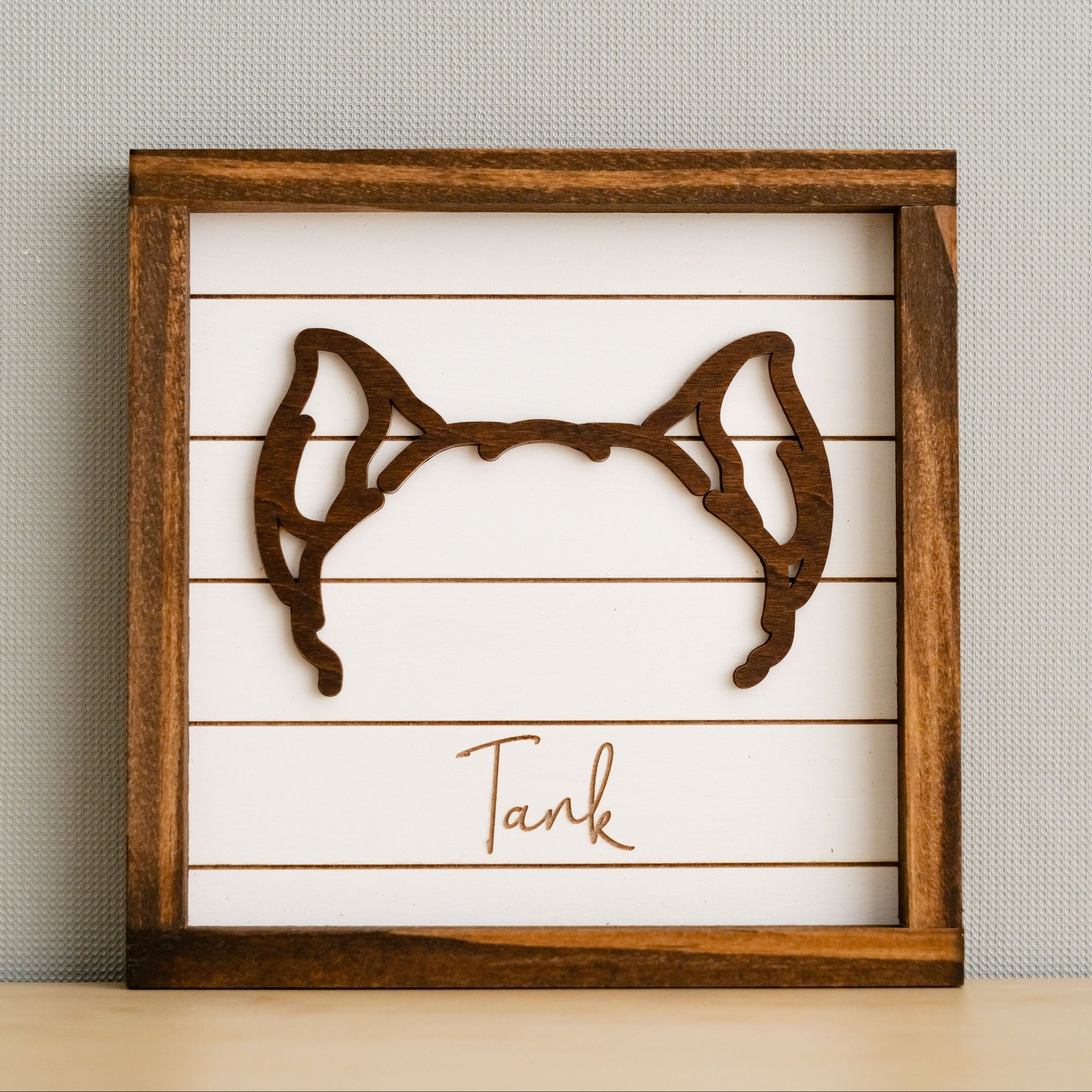 Dog Ear Framed Art Wood for dog memorial gift and home decor G99