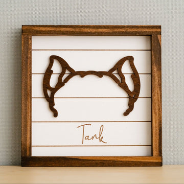 Dog Ear Framed Art Wood for dog memorial gift and home decor G99