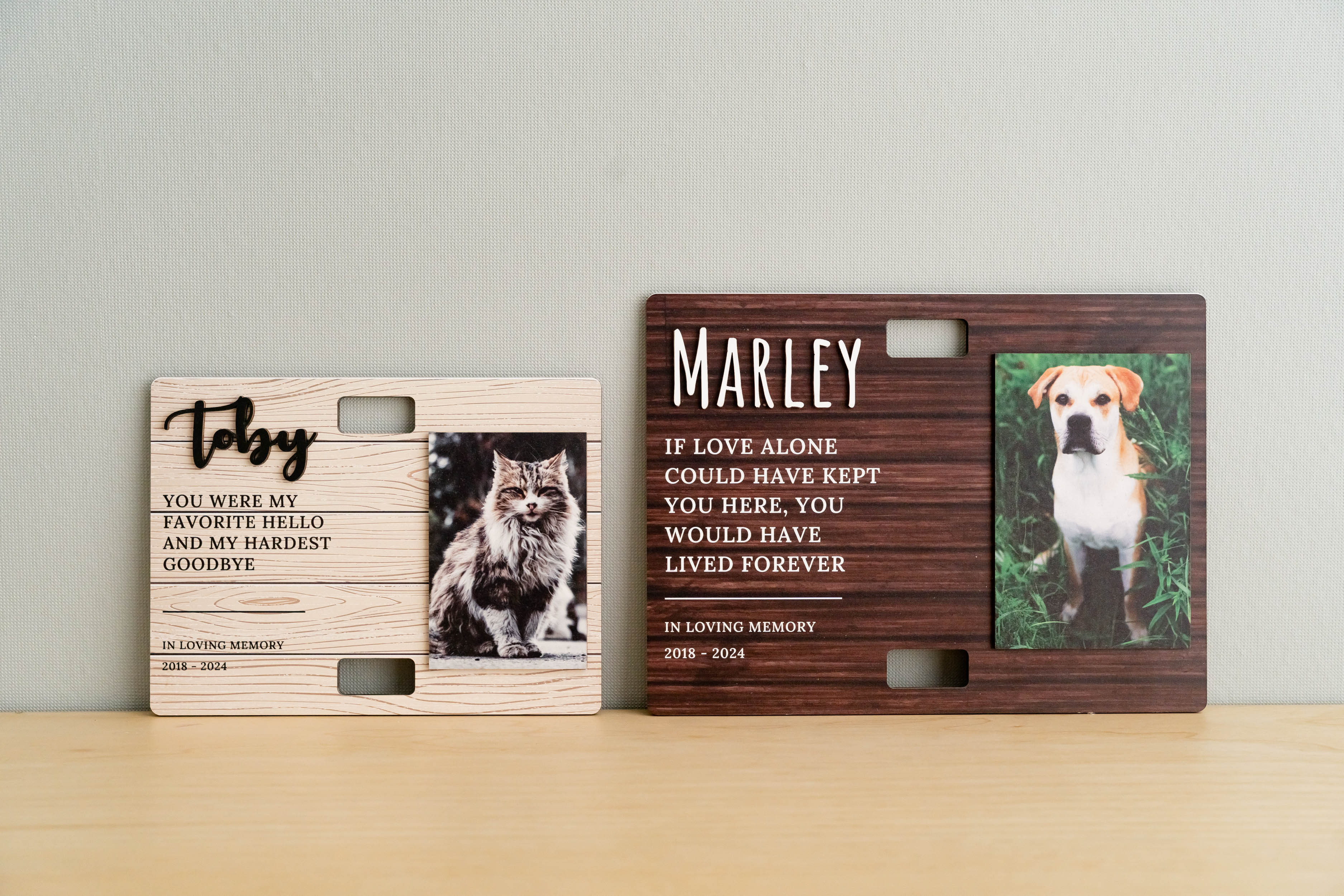 Pet Memorial Photo Sign For Rustic Boho Table Decor