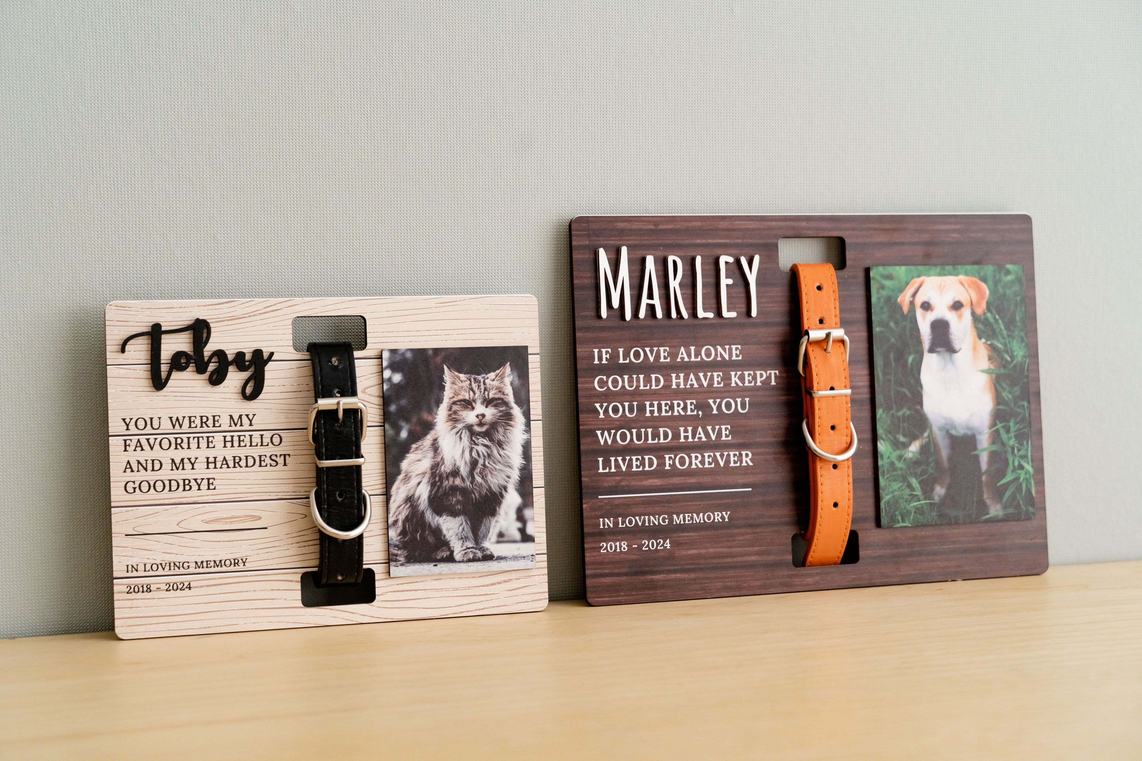 Pet Memorial Photo Sign For Rustic Boho Table Decor