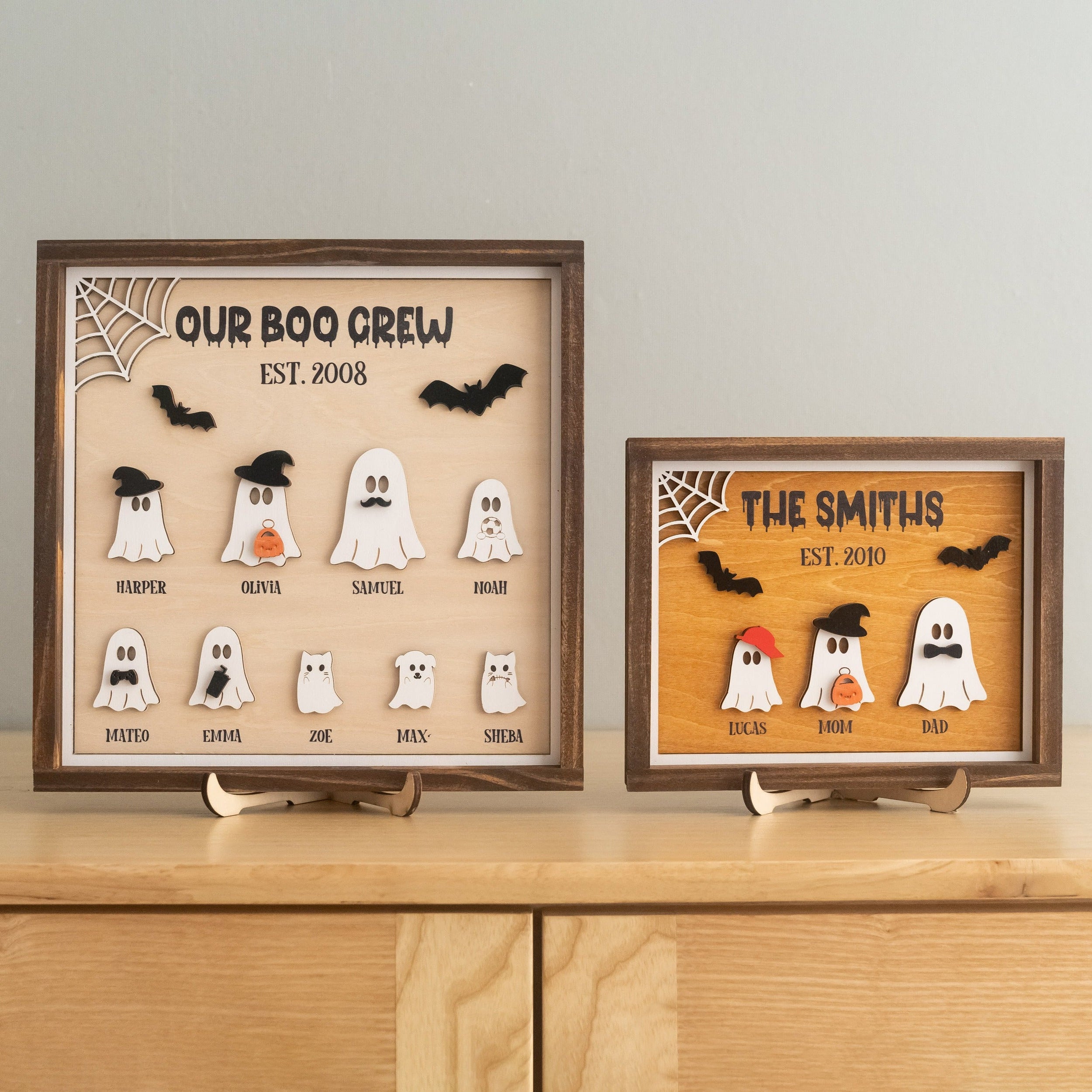 Personalized Halloween Ghost Family Sign Wood Halloween Family Sign D12