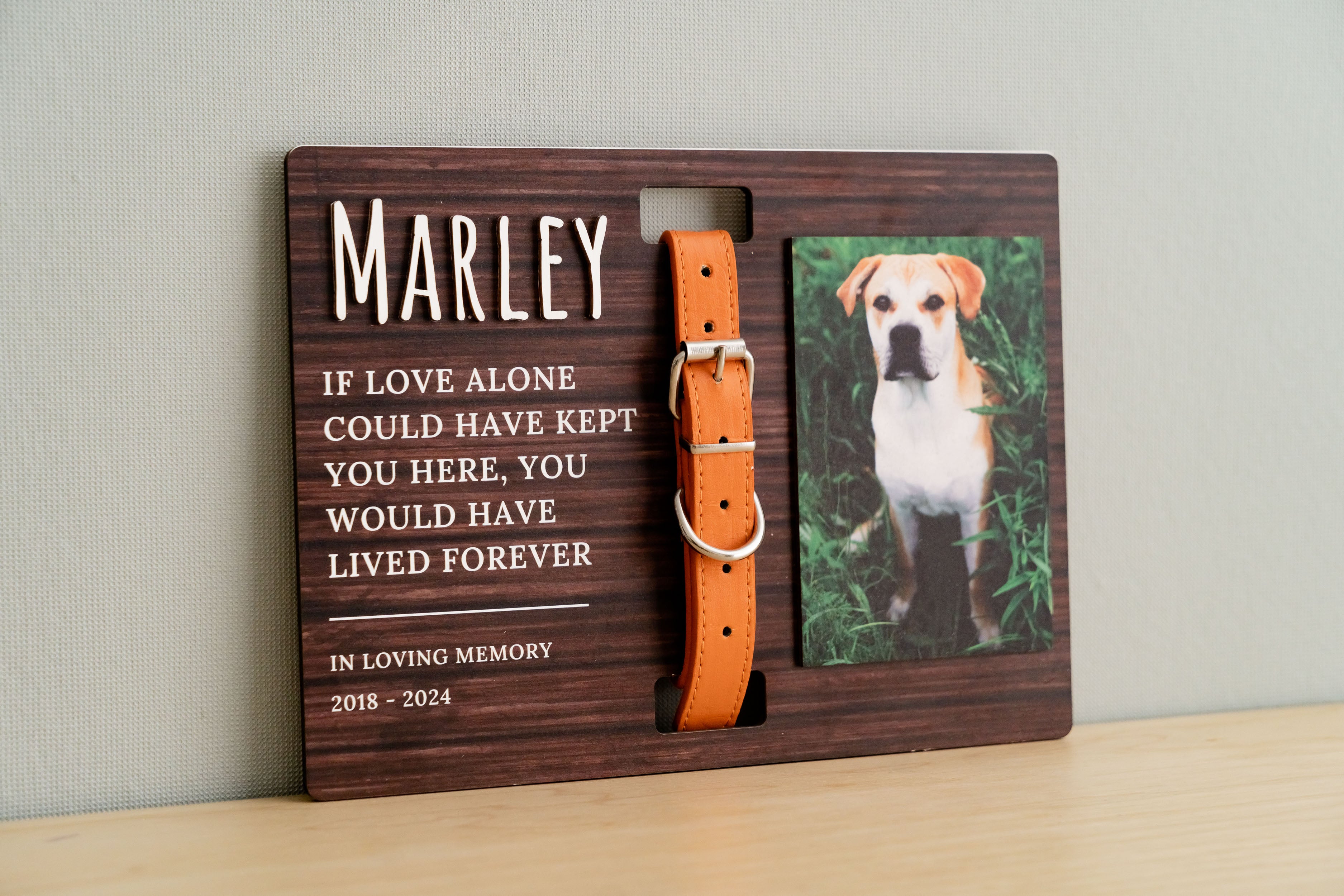 Pet Memorial Photo Sign For Rustic Boho Table Decor