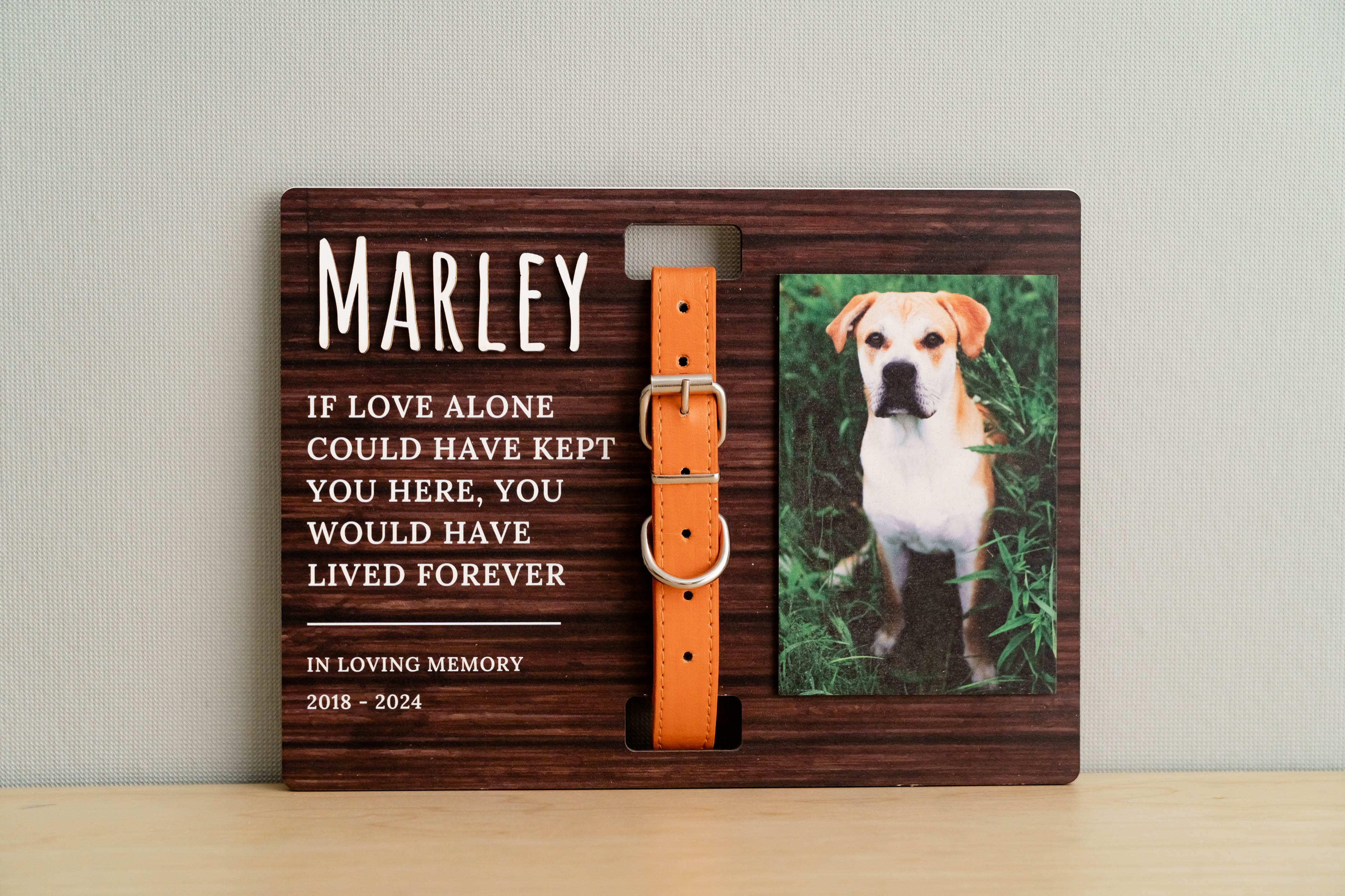 Pet Memorial Photo Sign For Rustic Boho Table Decor