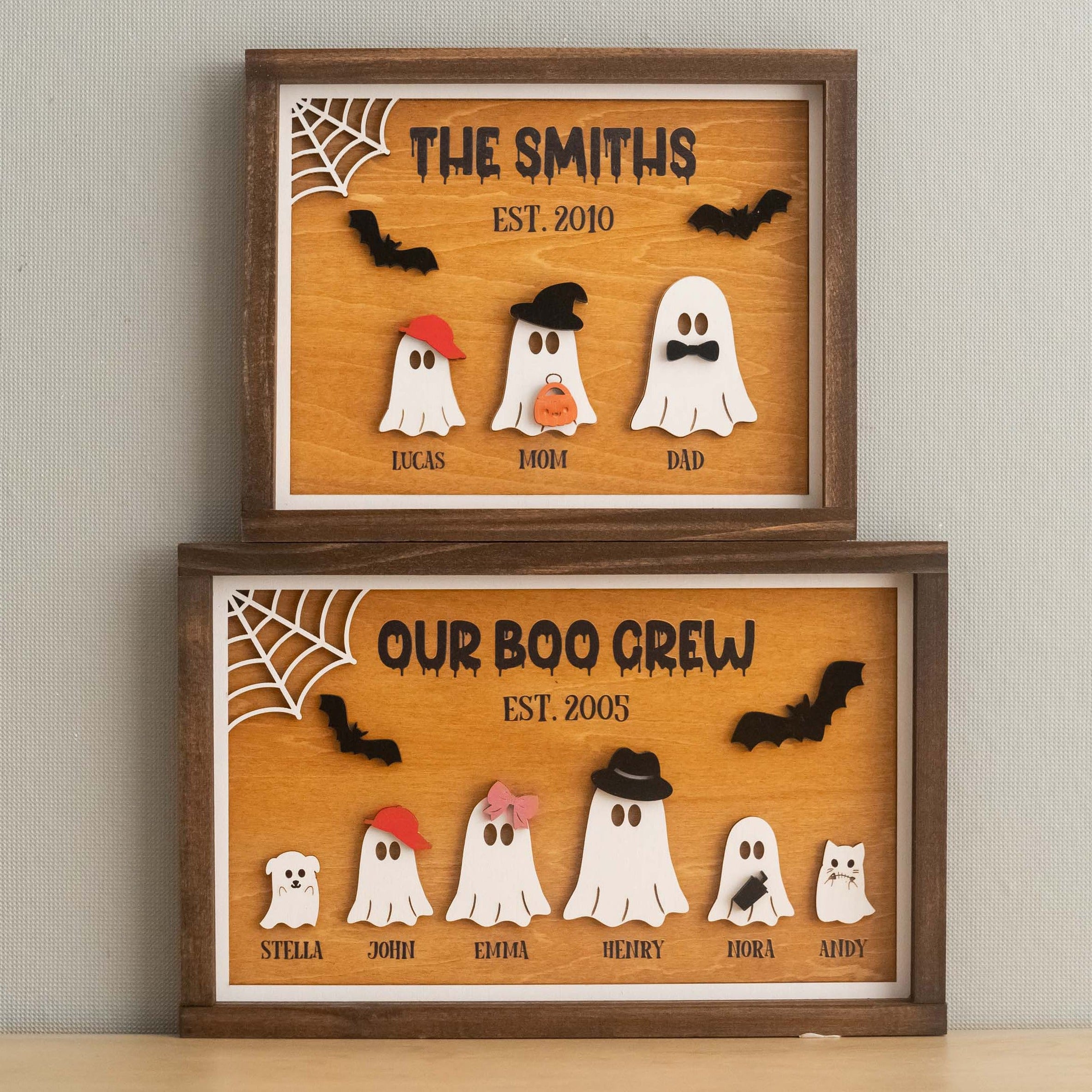 Personalized Halloween Ghost Family Sign Wood Halloween Home Decor D12