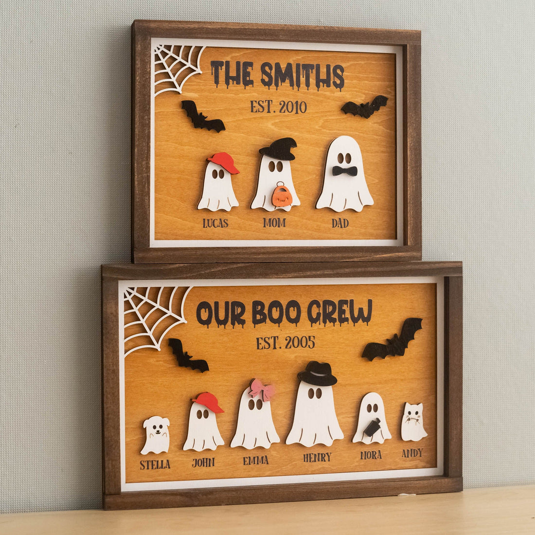 Personalized Halloween Ghost Family Sign Wood Halloween Home Decor D12