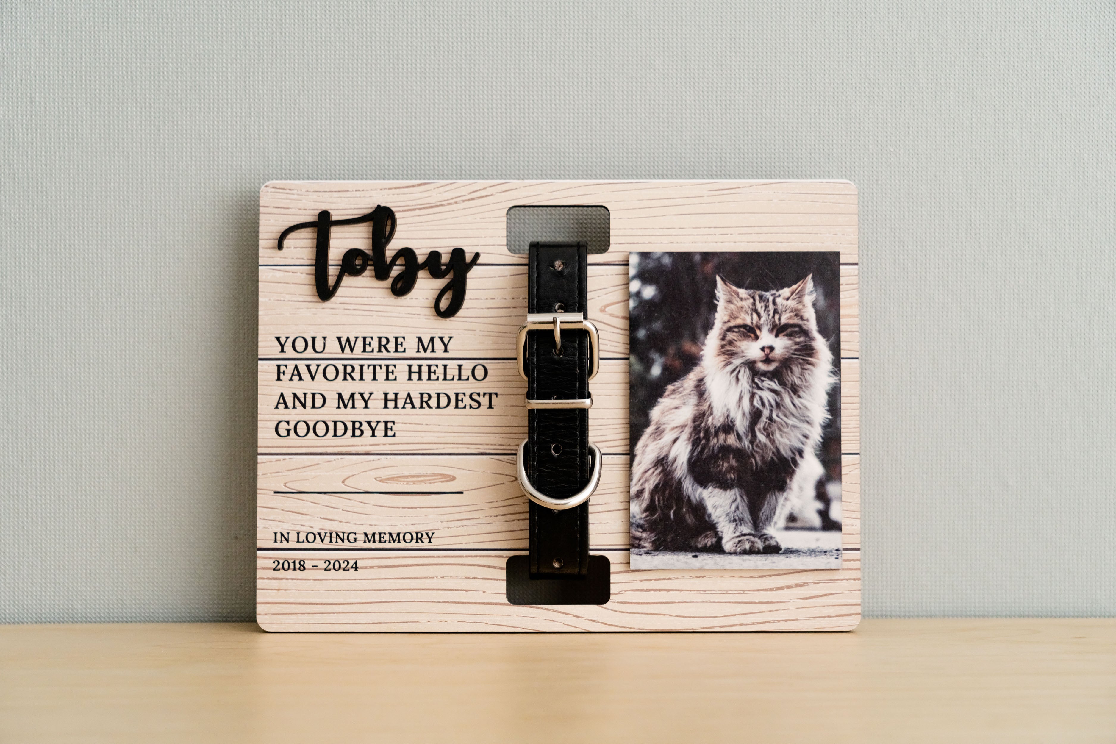 Pet Memorial Photo Sign For Rustic Boho Table Decor