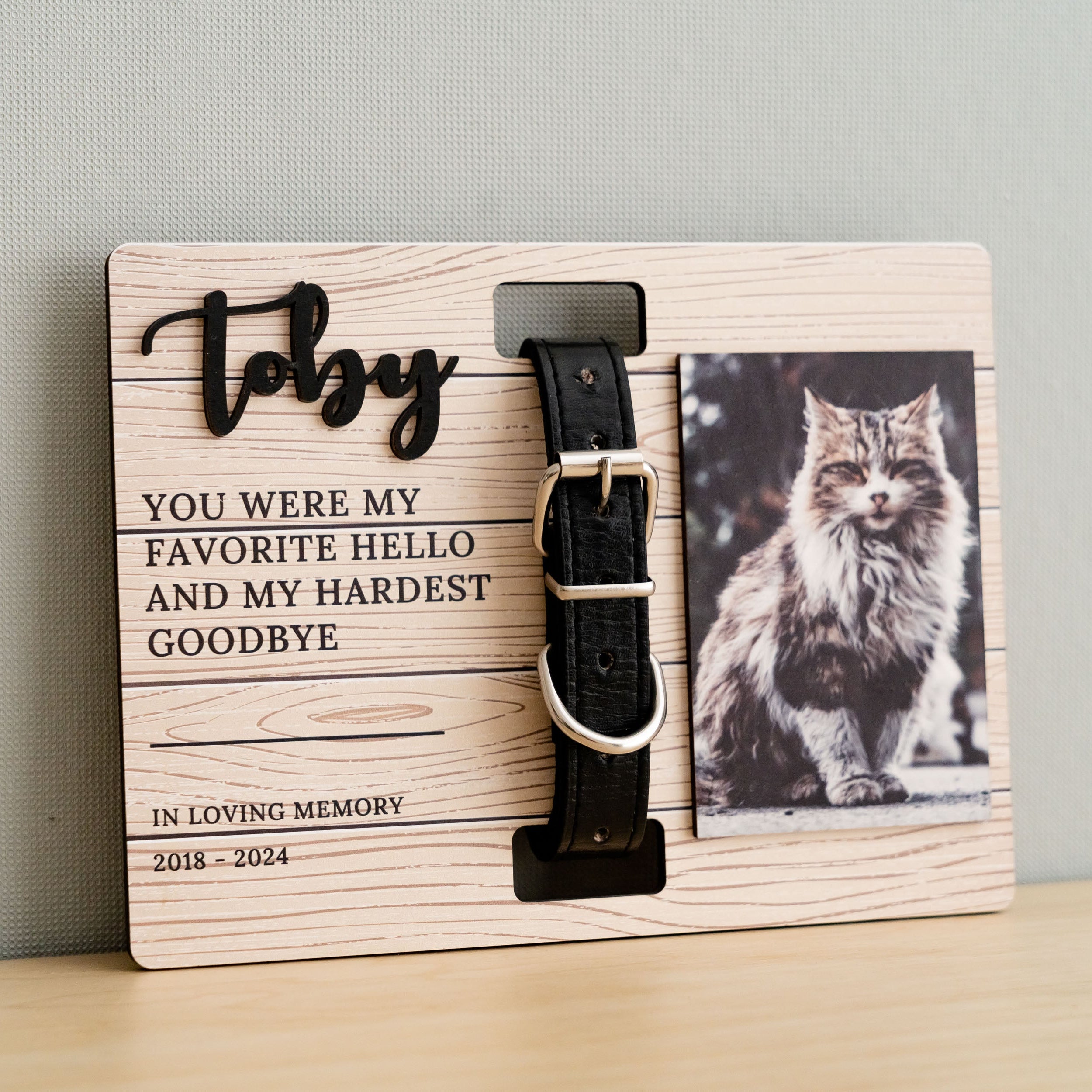 Personalized Pet Memorial Sign Wood for Pet Memorial Gift and Photo Frame R05