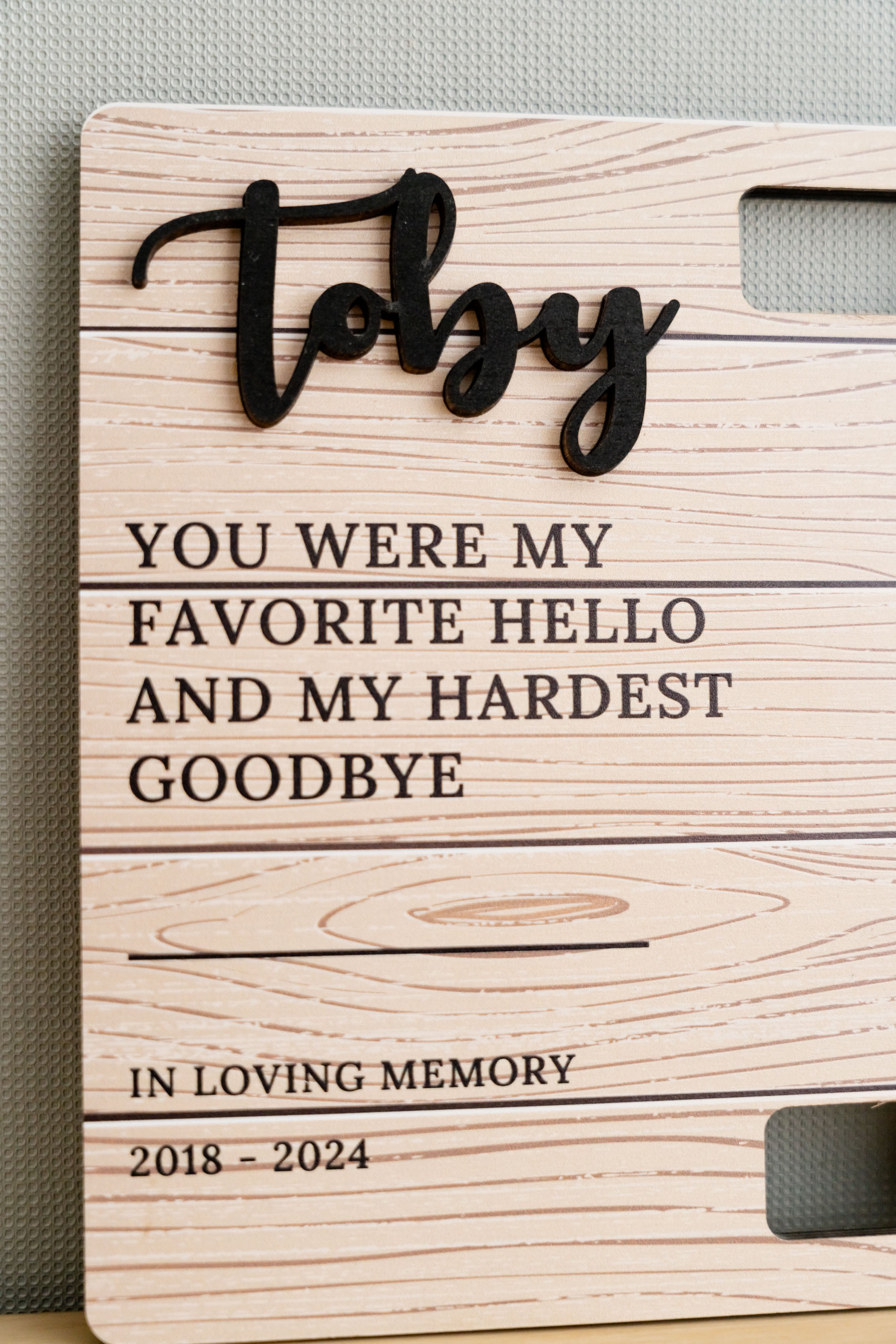 Pet Memorial Photo Sign For Rustic Boho Table Decor