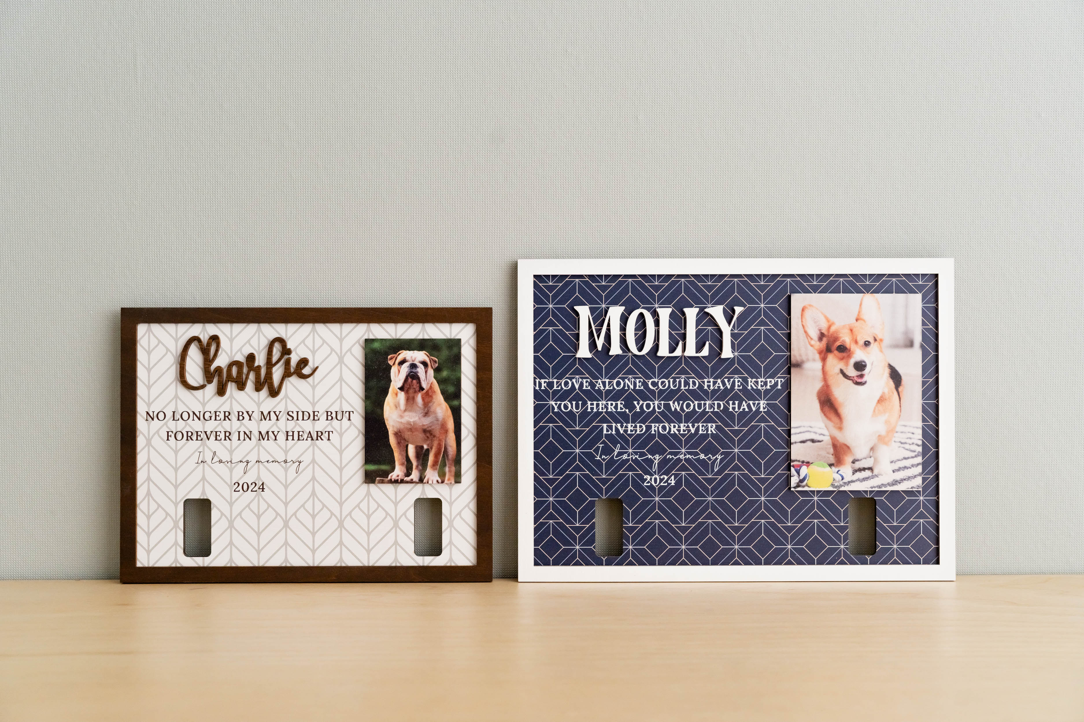 Boho Rustic Pet Memorial Photo Frame for Heartwarming Table Decor