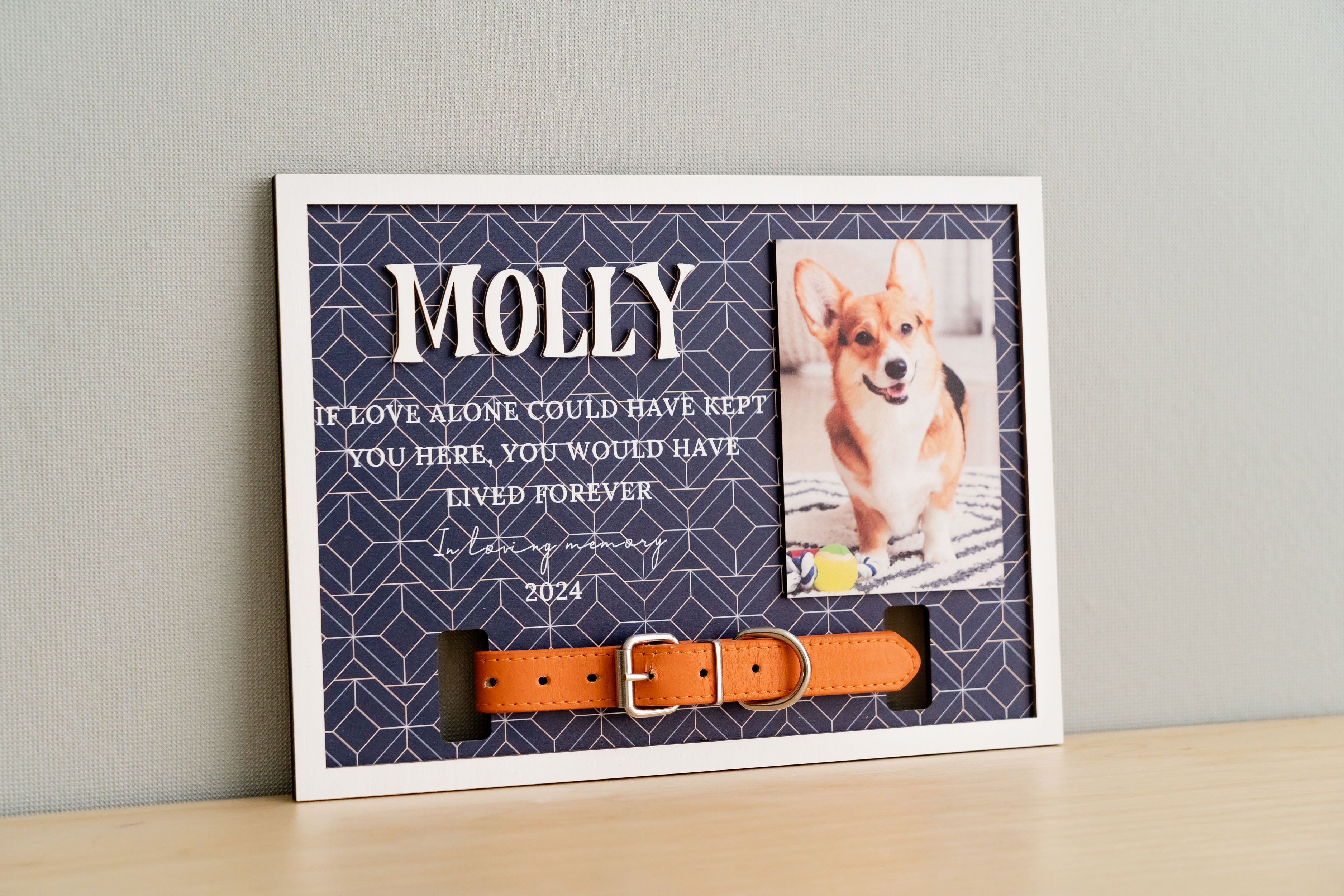 Boho Rustic Pet Memorial Photo Frame for Heartwarming Table Decor