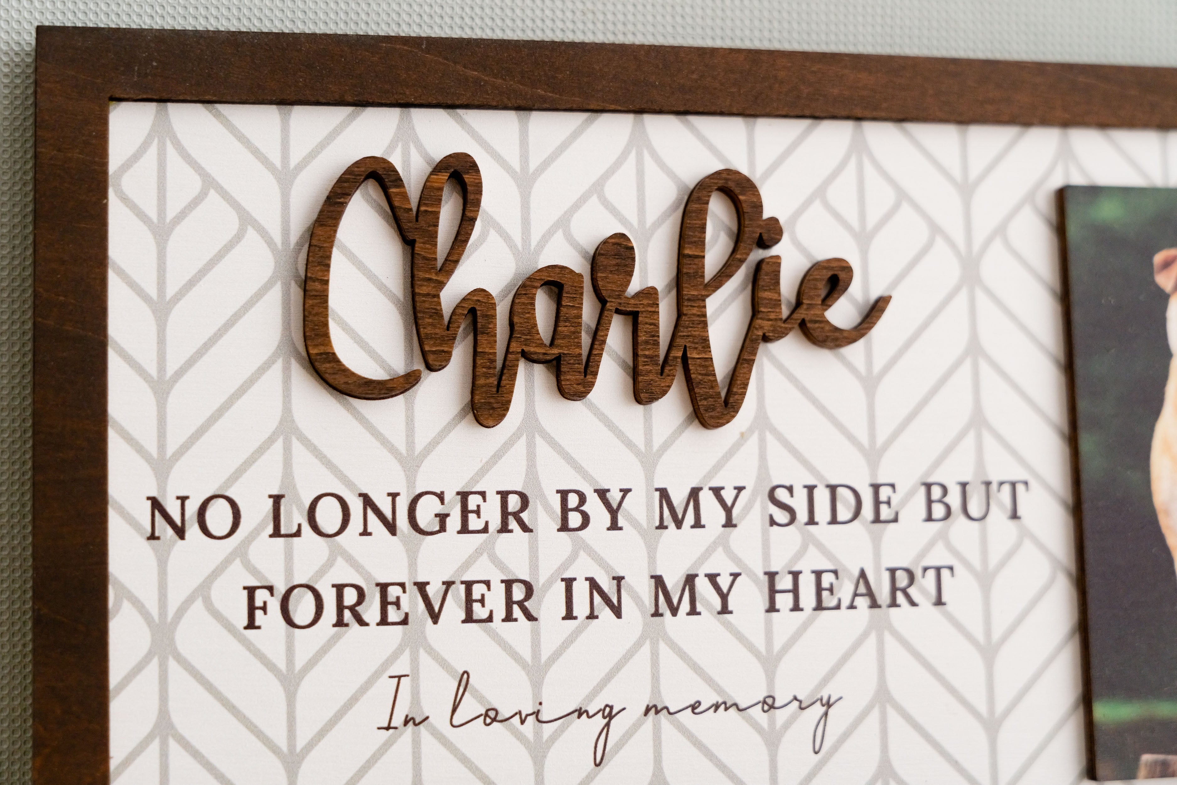 Boho Rustic Pet Memorial Photo Frame for Heartwarming Table Decor