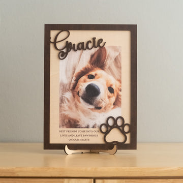 Wooden Pet Memorial Photo Frame for Pet Loss Sympathy Gift D14