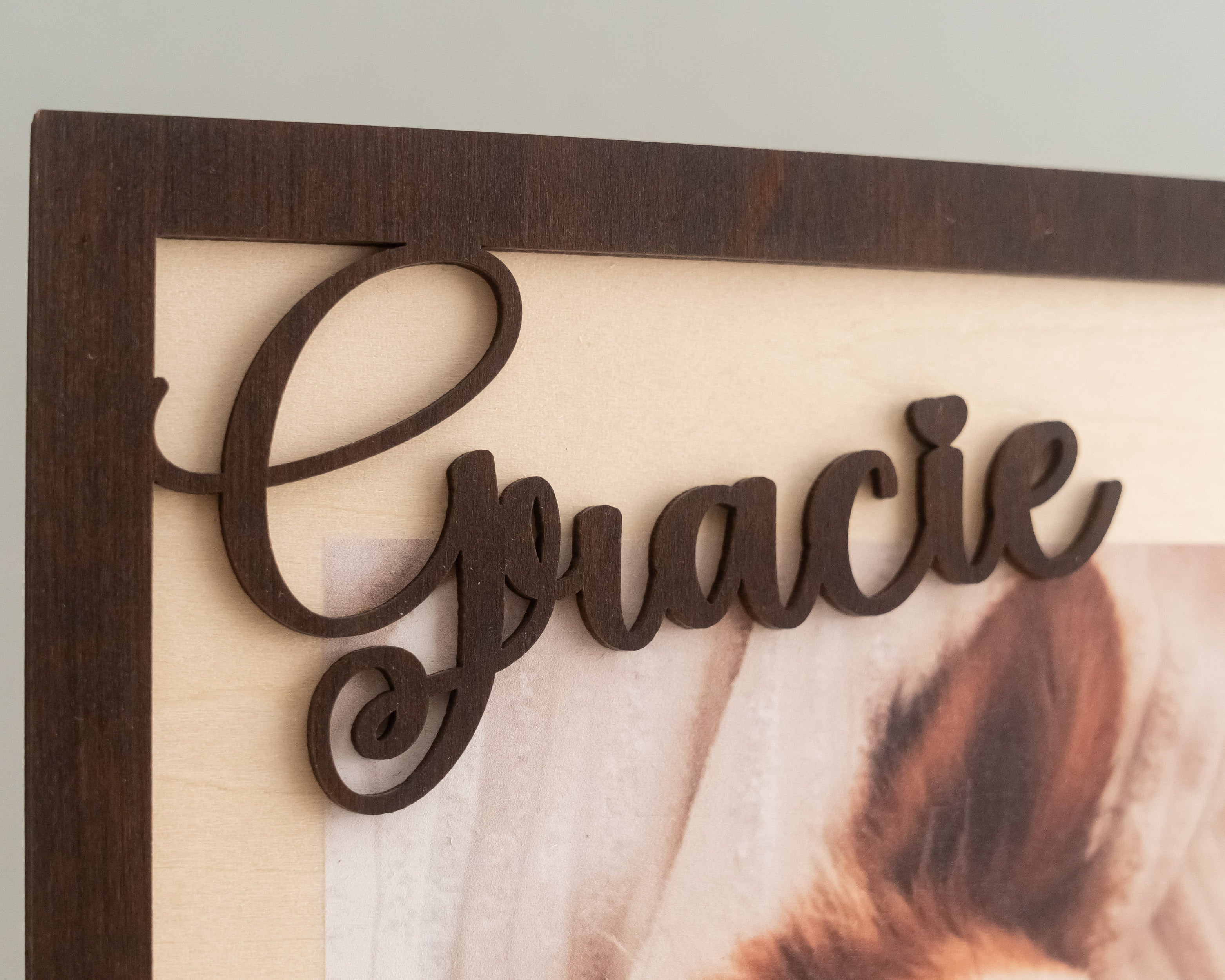 Wooden Pet Memorial Photo Frame for Pet Loss and Remembrance Decor D14