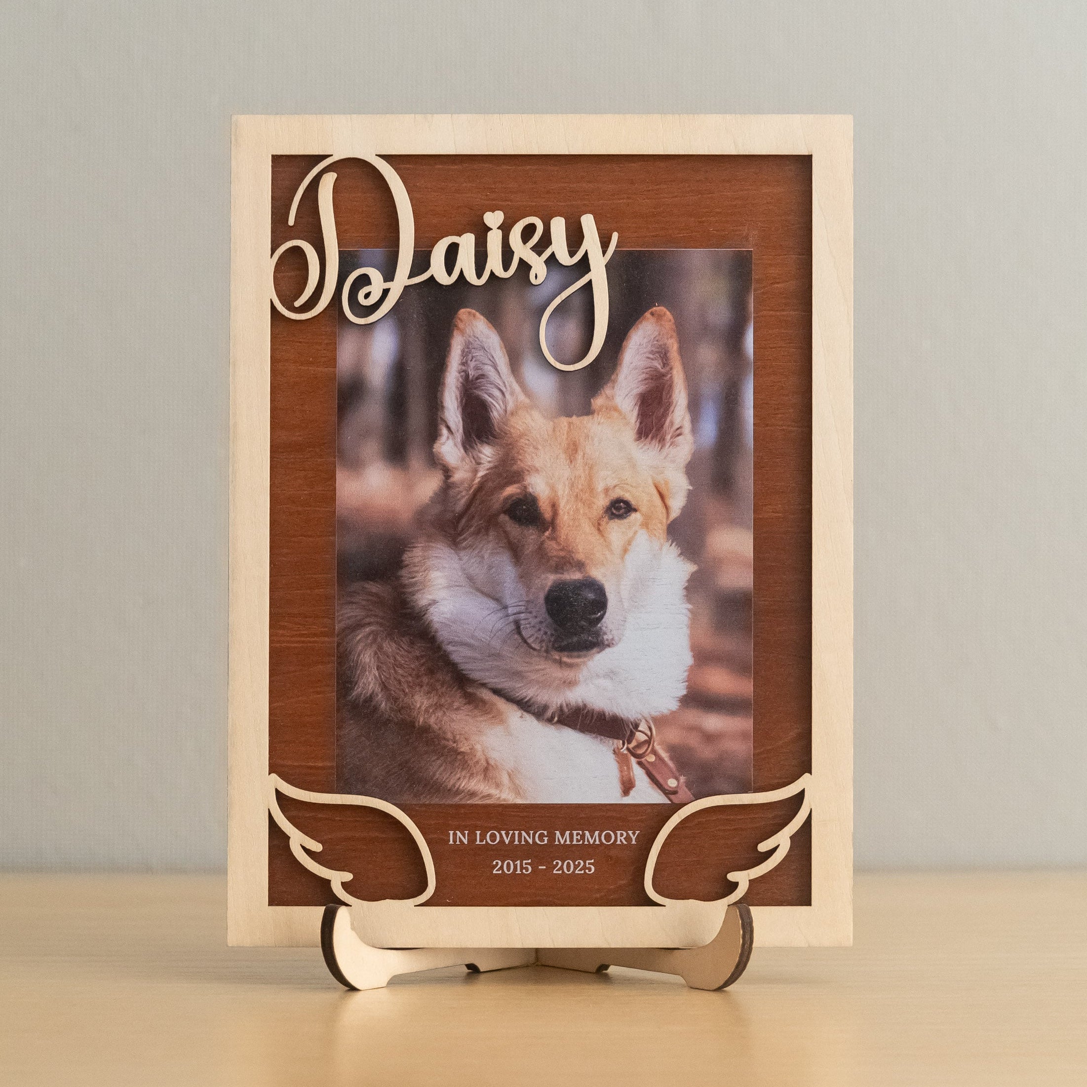 Wooden Pet Memorial Photo Frame for Pet Remembrance Gift D14