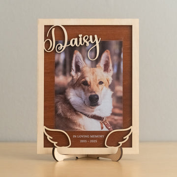 Wooden Pet Memorial Photo Frame for Pet Remembrance Gift D14