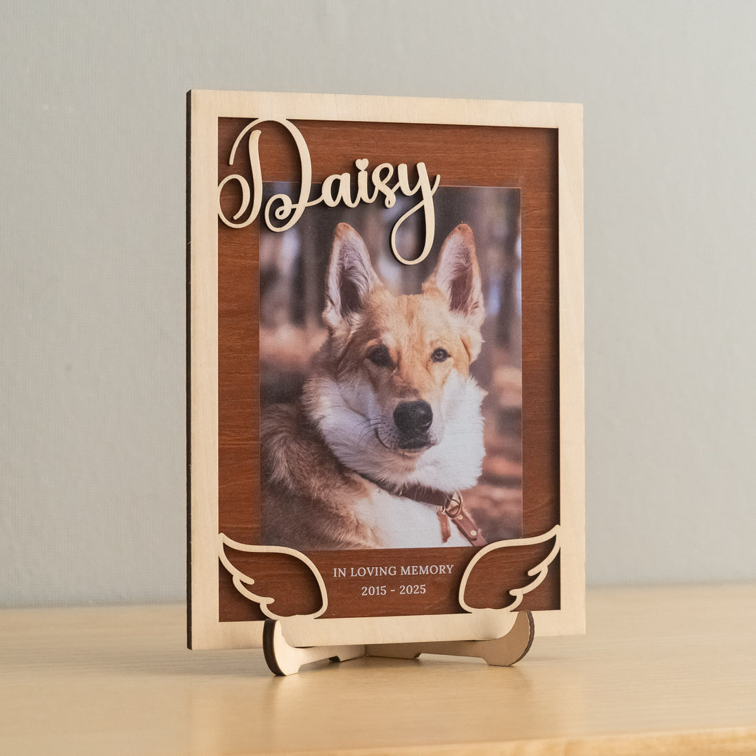 Wooden Pet Memorial Photo Frame for Pet Remembrance Gift D14