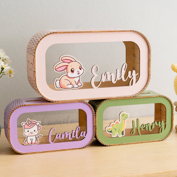 Personalized Animal Piggy Bank for Baby Gift Decor