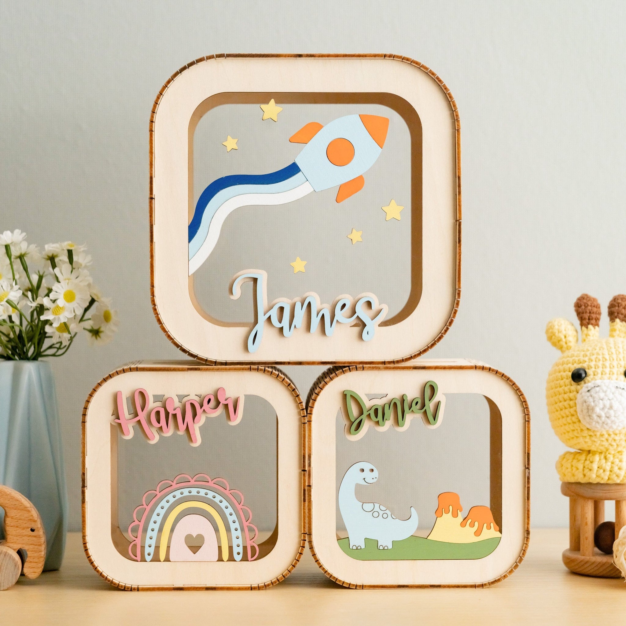Personalized Piggy Bank with Playful Designs for Kids