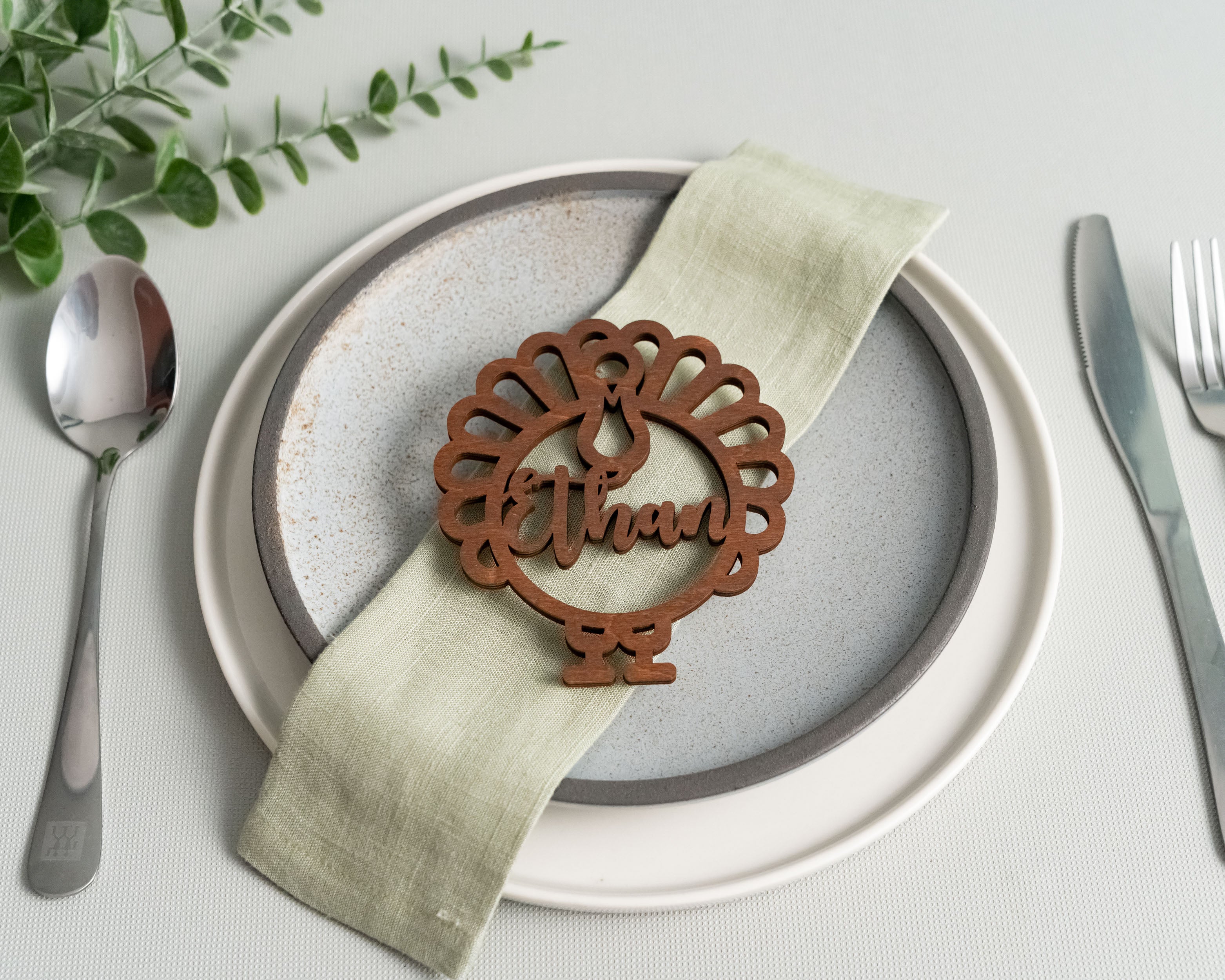 Custom Wooden Thanksgiving Name Tags for Warm Holiday Table Settings