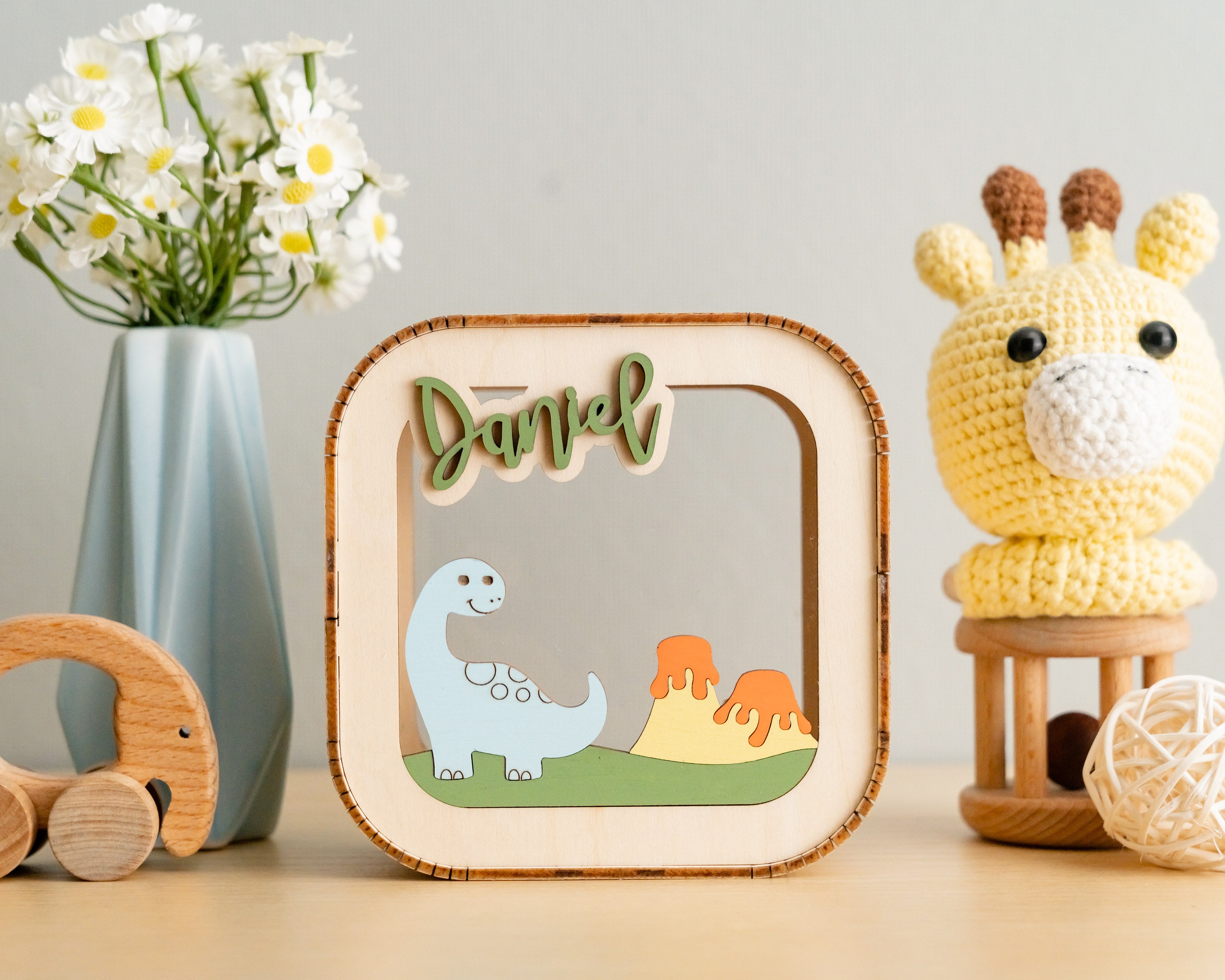 Custom Wooden Piggy Bank For Nursery Decor and Baby Savings