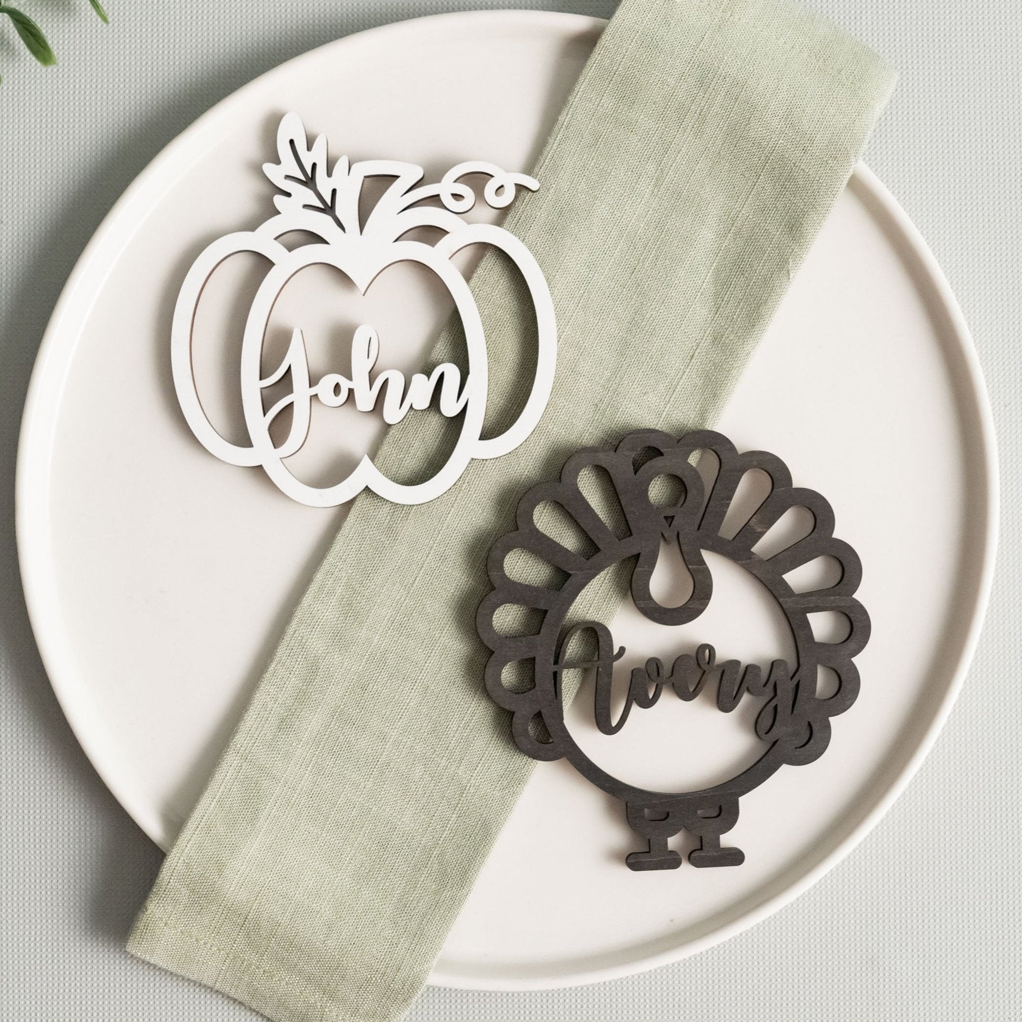 Custom Wooden Thanksgiving Name Tags for Warm Holiday Table Settings