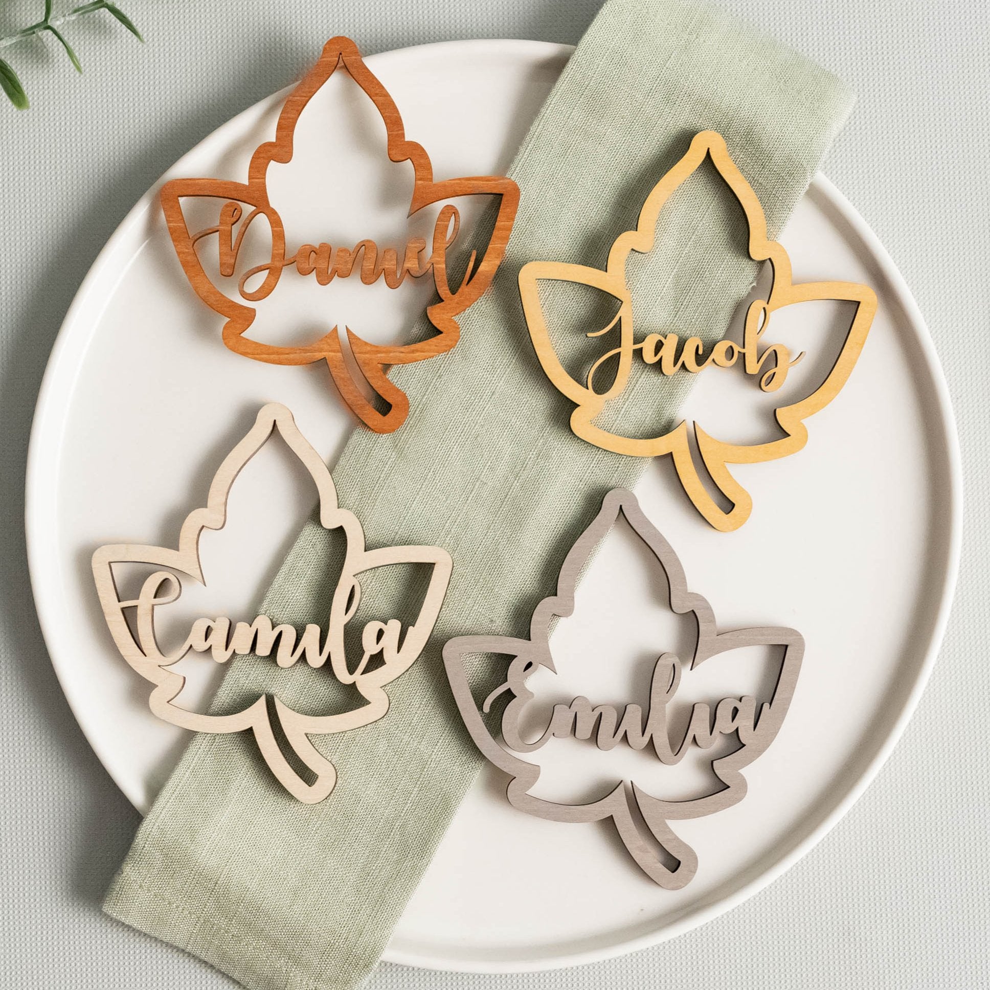 Personalized Wooden Place Cards for a Cozy Thanksgiving Feast