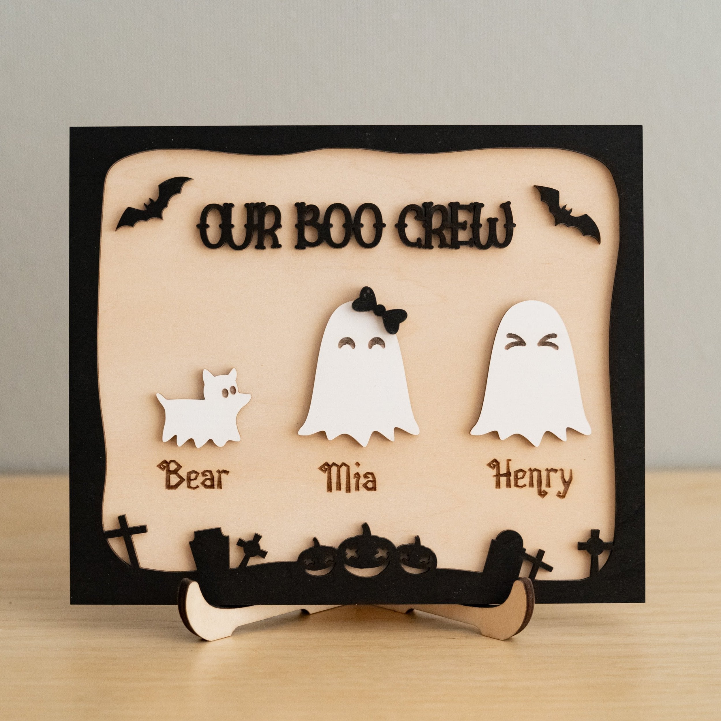 Personalized Wooden Halloween Table Decor for a Spooky Touch