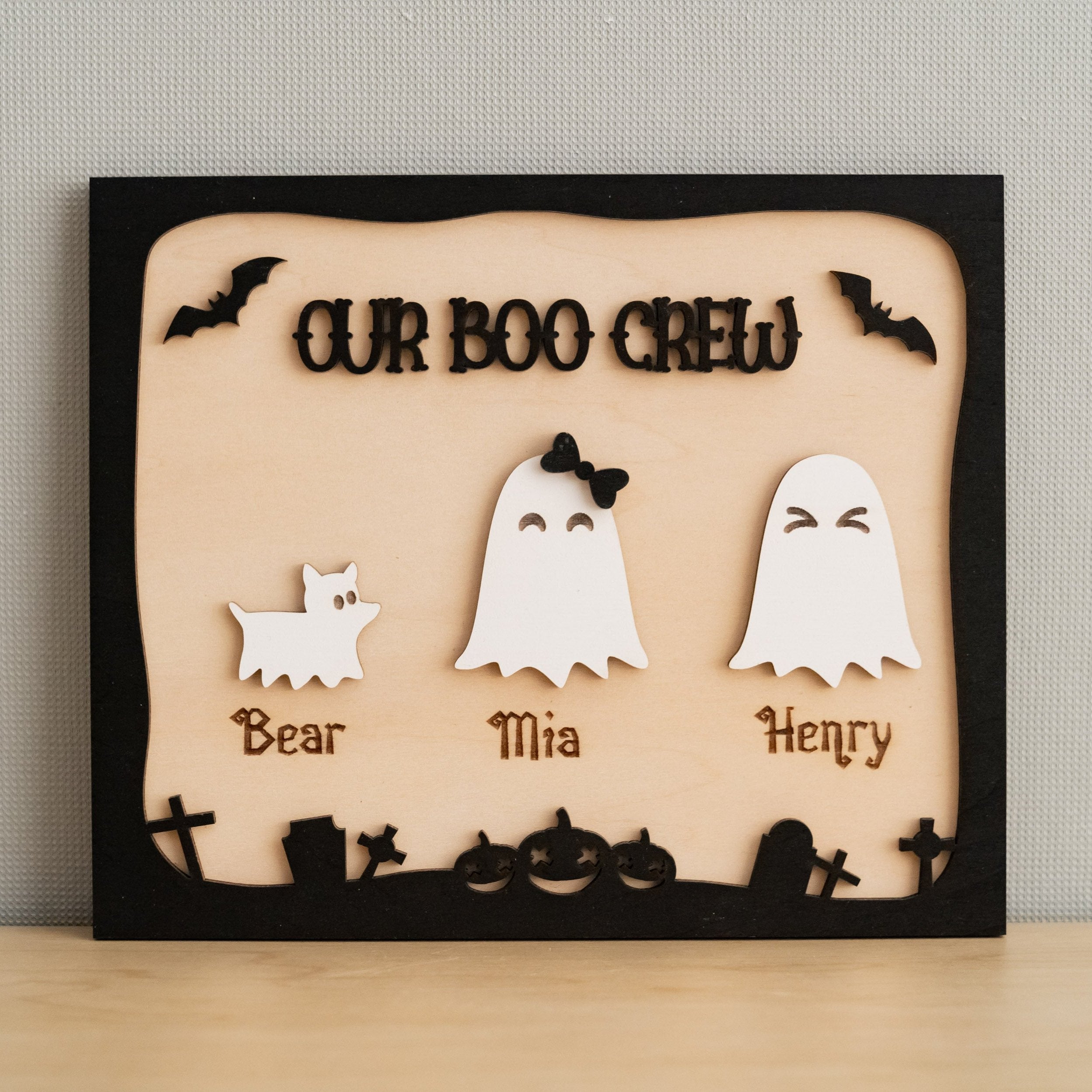 Custom Wooden Halloween Table Decoration for a Spooky Touch