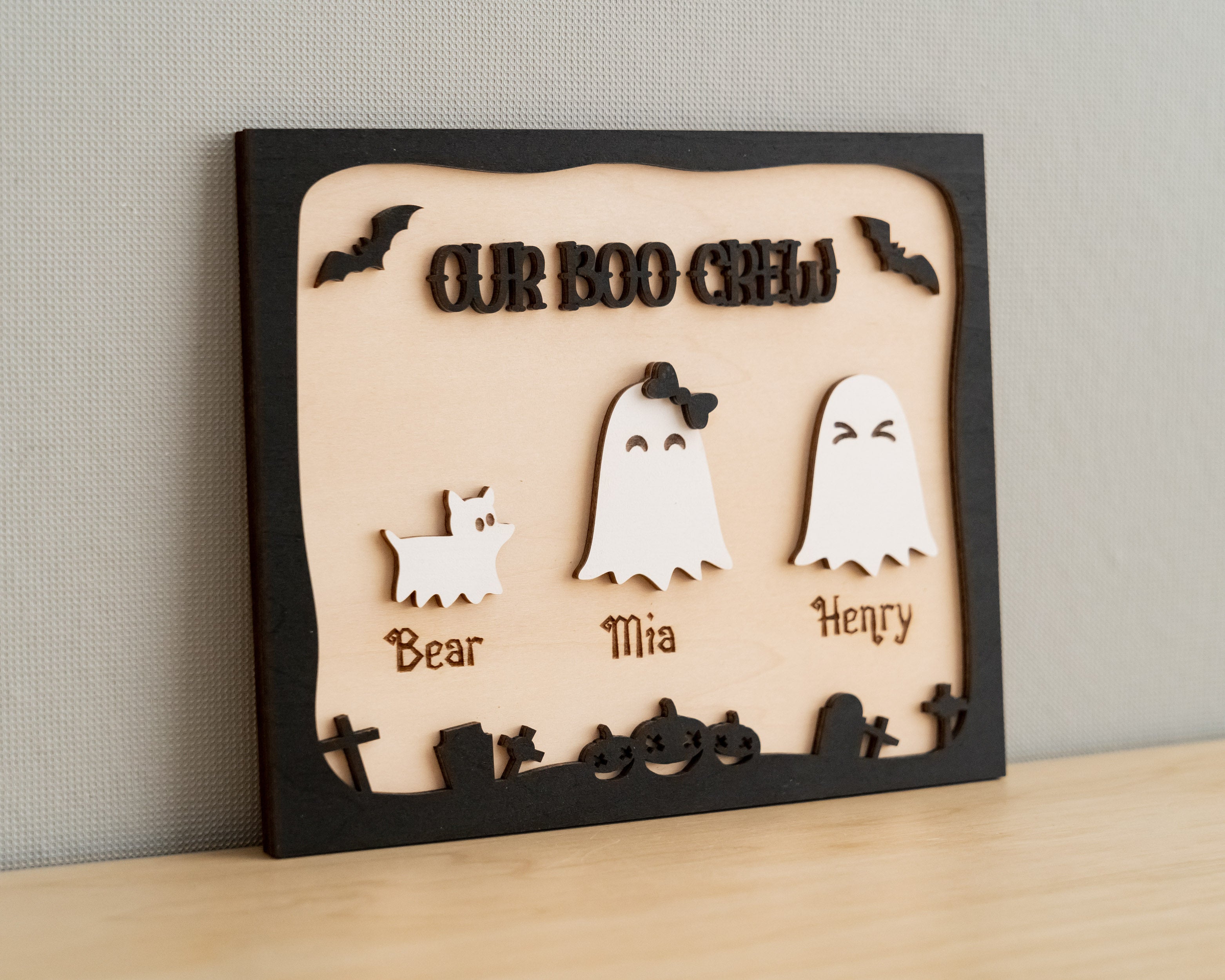 Custom Wooden Halloween Table Decoration for a Spooky Touch