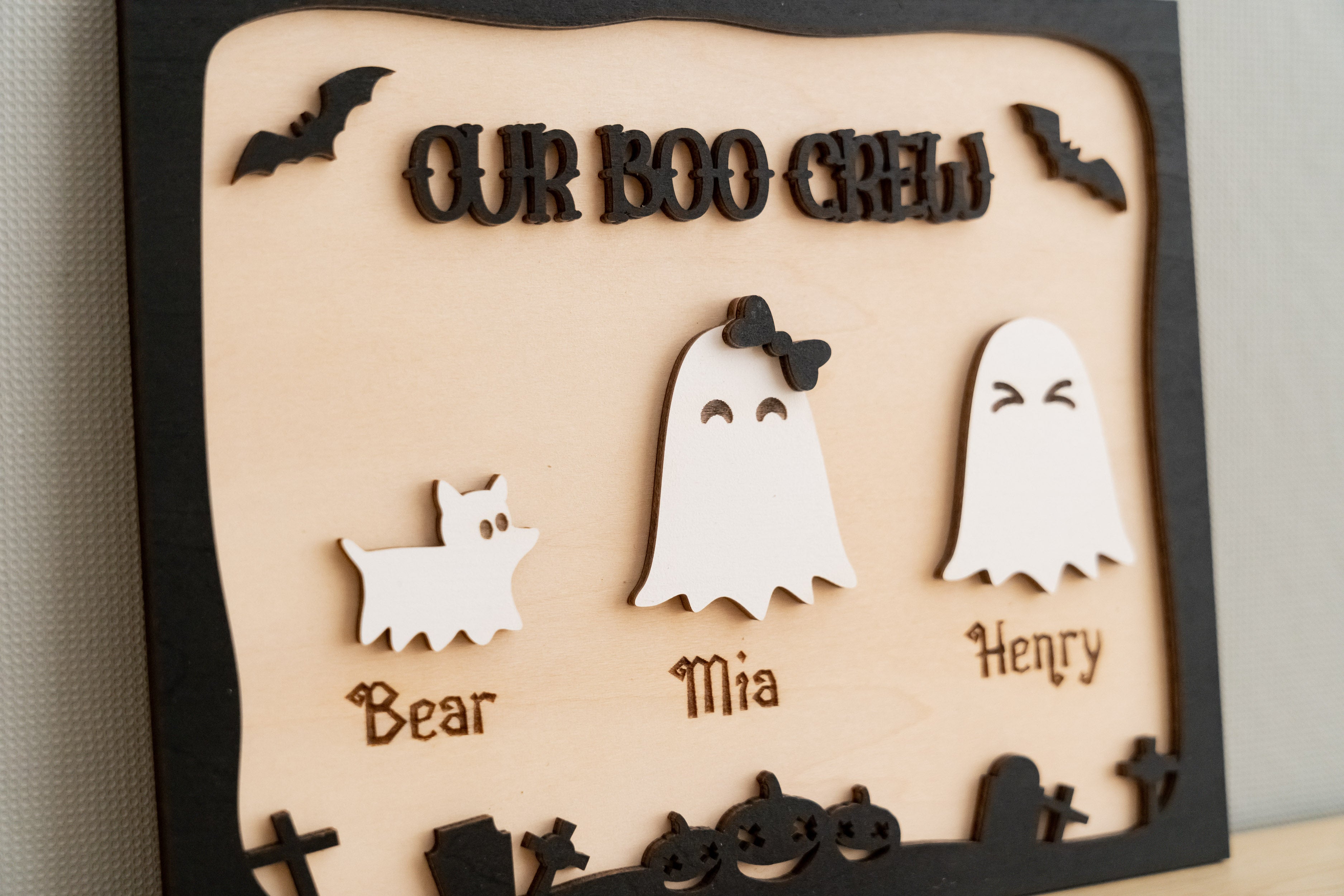 Custom Wooden Halloween Table Decoration for a Spooky Touch