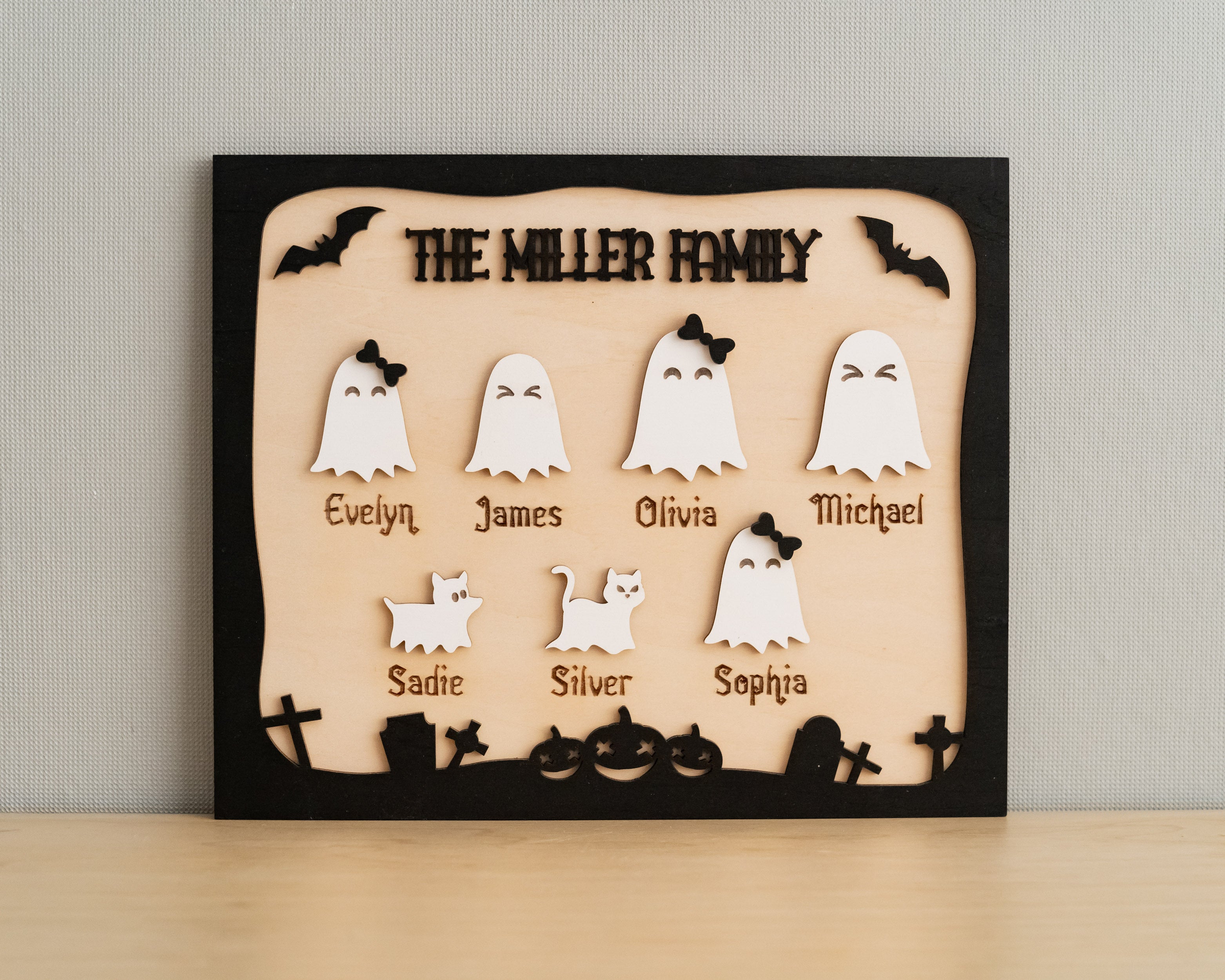 Custom Wooden Halloween Table Decoration for a Spooky Touch