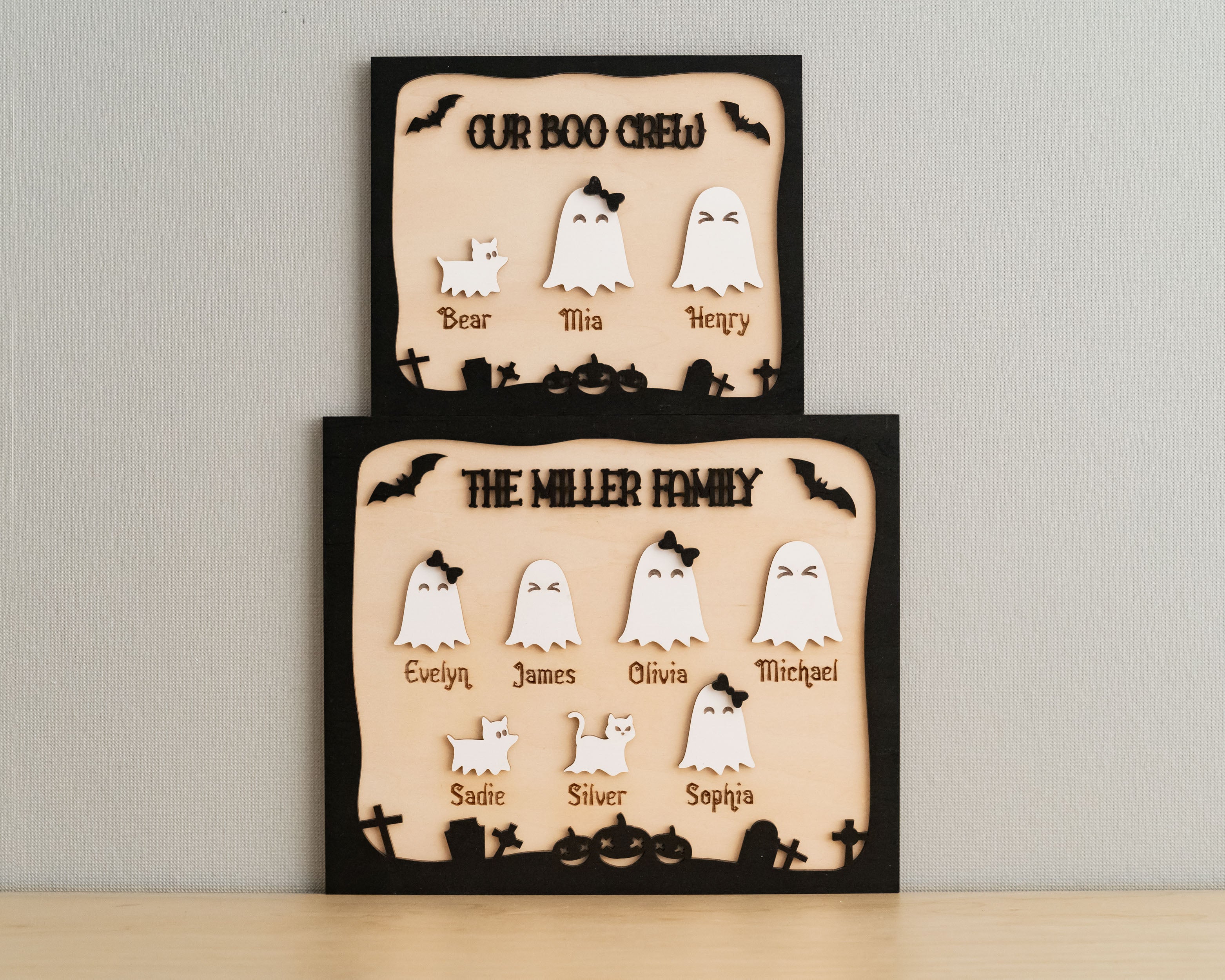 Personalized Wooden Halloween Table Decor for a Spooky Touch