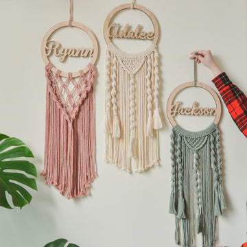 Personalized Name Sign Macrame Wall Hanging For Boho Room Decor