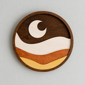 Sun And Moon Wood Wall Art Wood for Sun Moon Wall Art Set E04