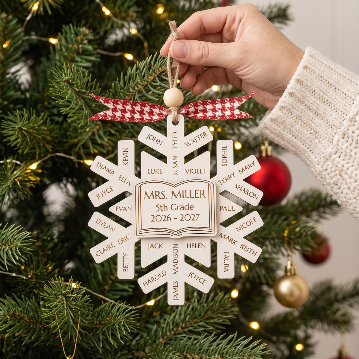 Personalized Teacher Christmas Tree Ornament for Teacher Gift B44