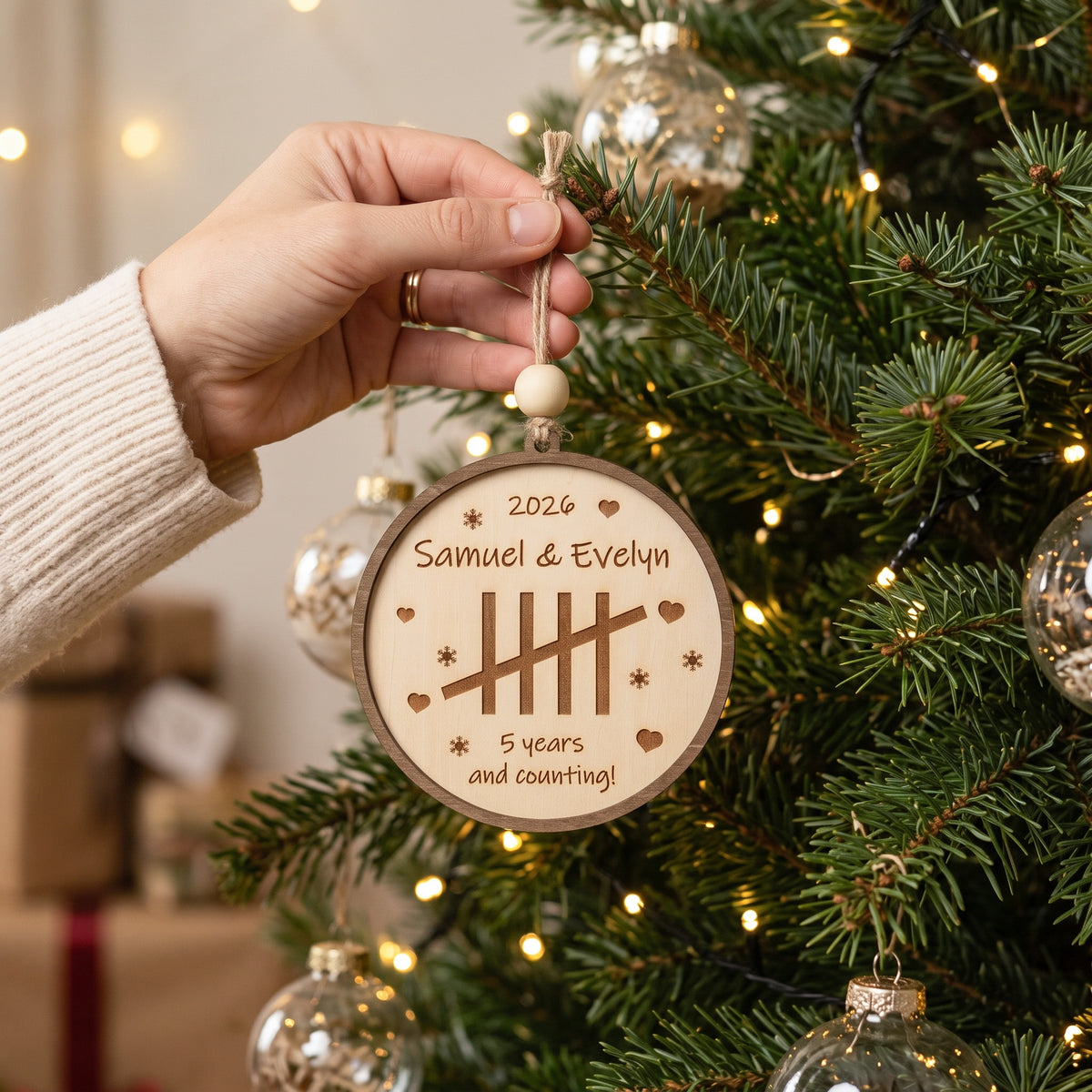 Personalized Anniversary Ornament for Couples Christmas Tree B46