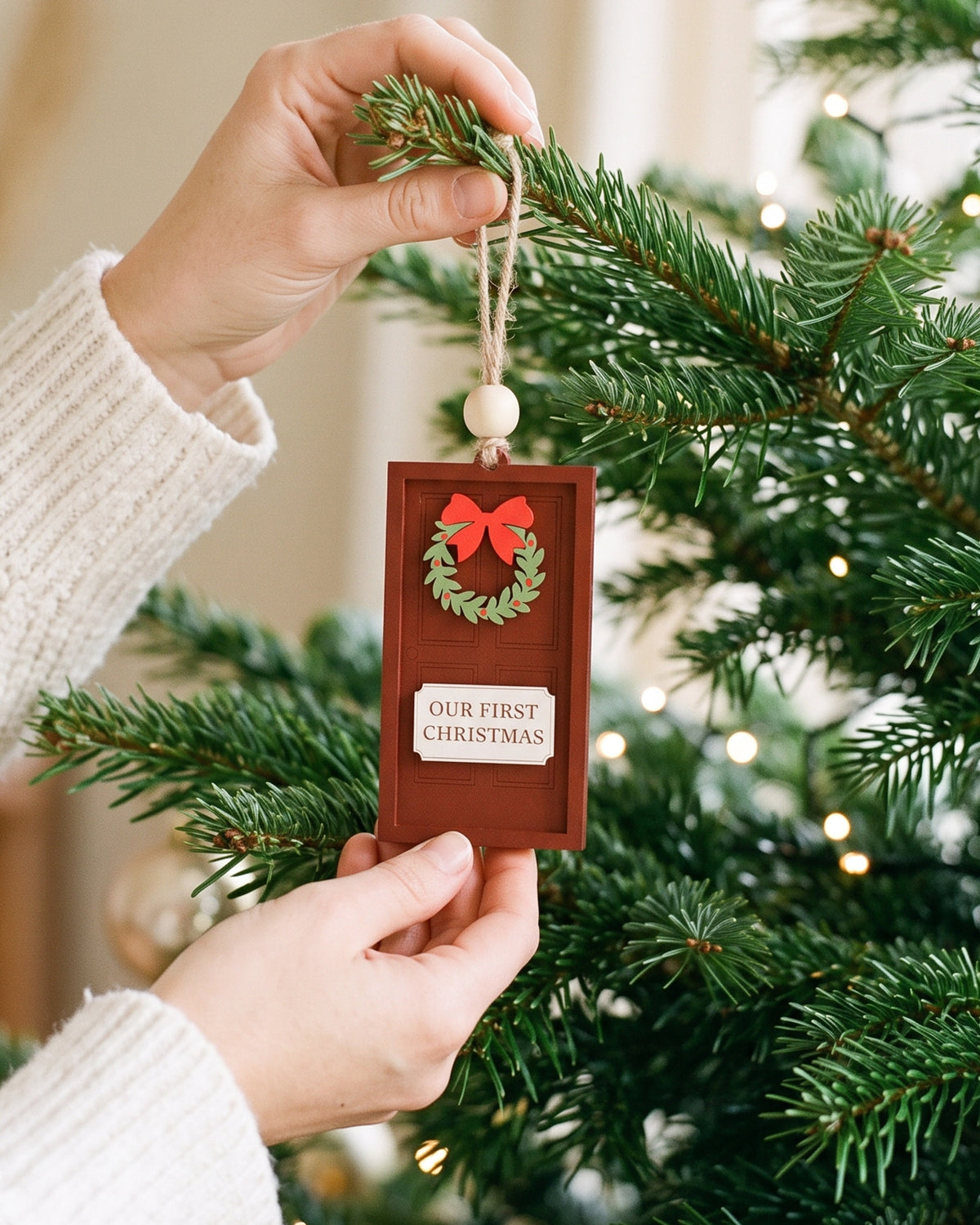First Home Ornament Wood, Custom Address Ornament for Holiday B54