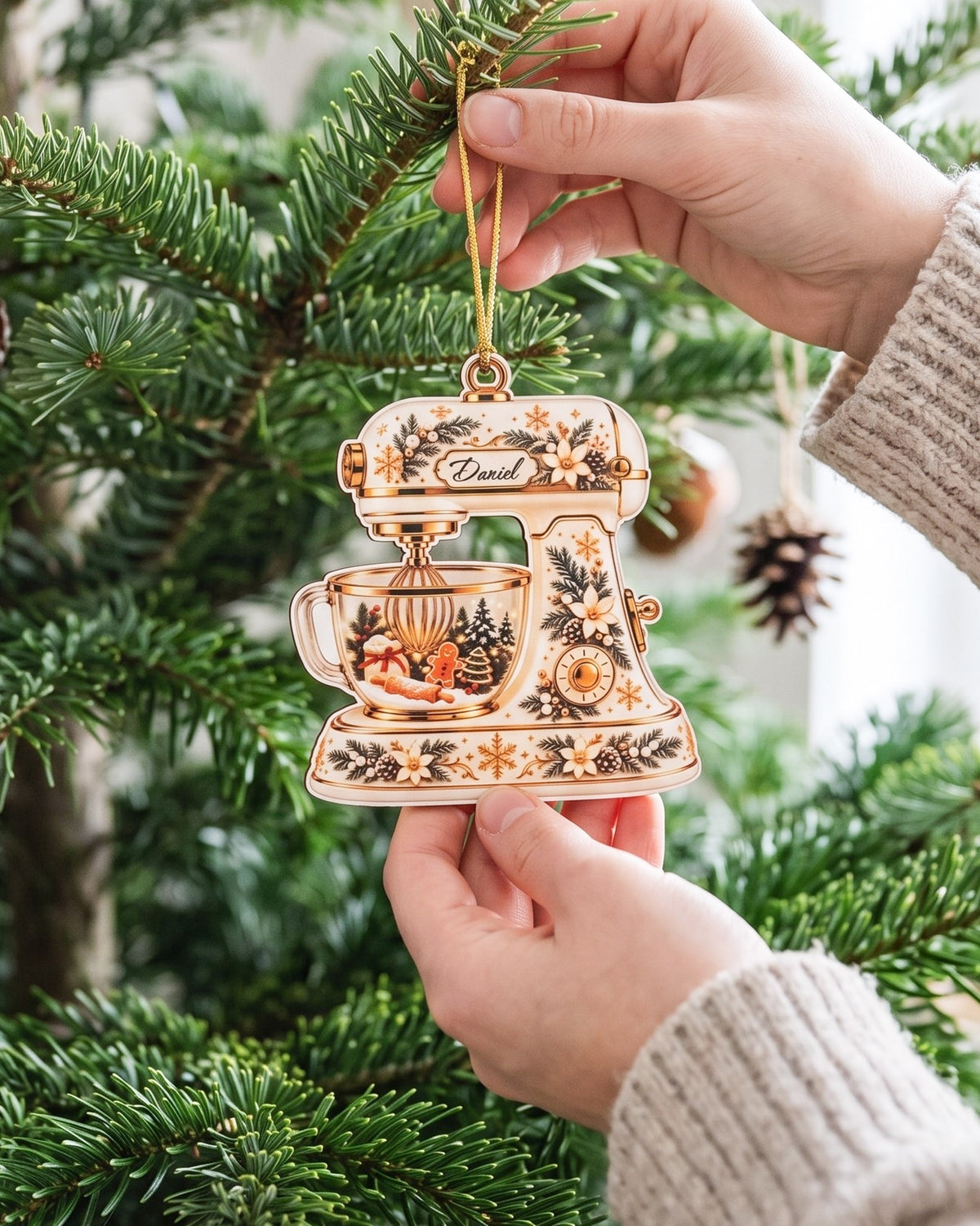 Stand Mixer Ornament Wood, Baker Christmas Gift for Tree B77
