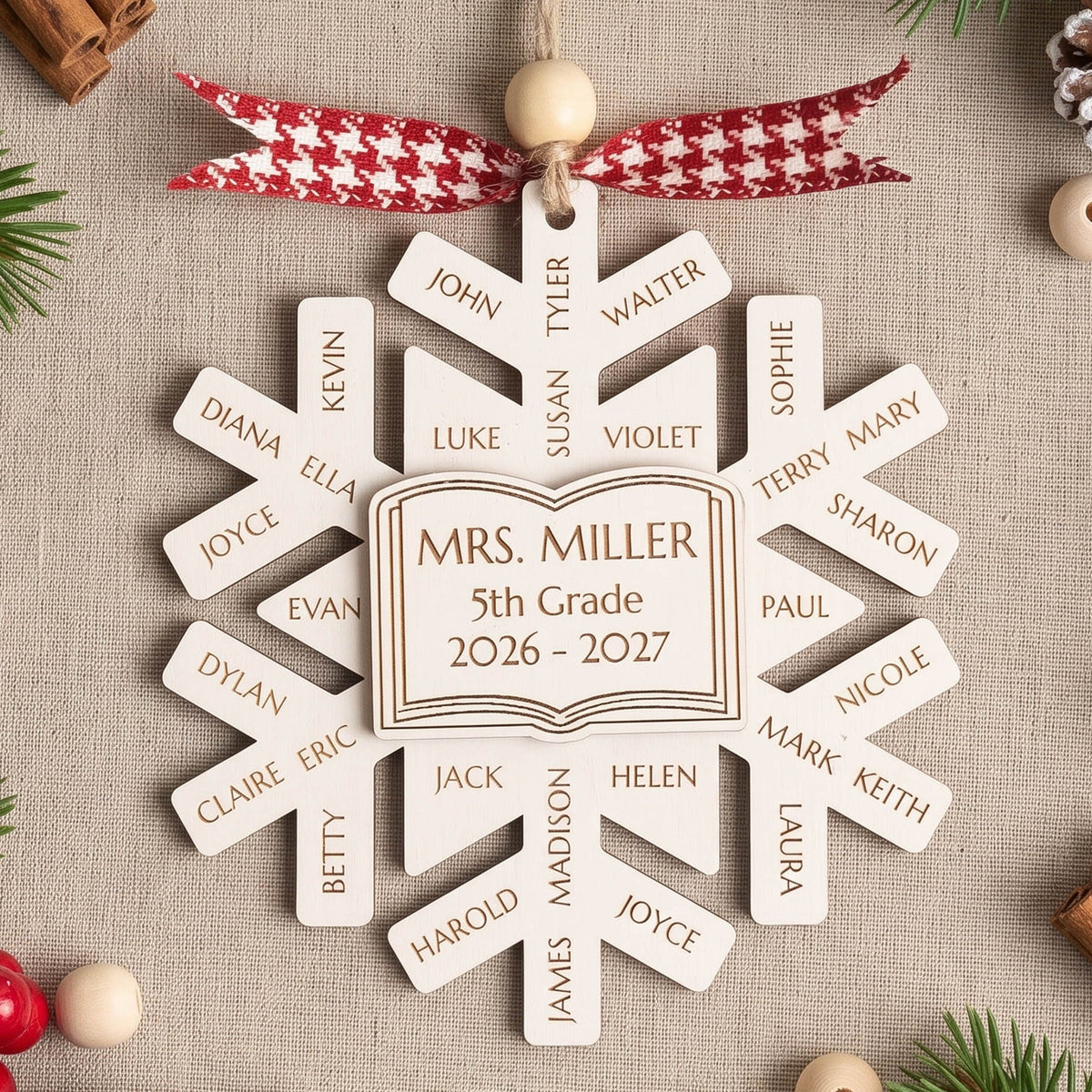 Personalized Teacher Christmas Tree Ornament for Teacher Gift B44