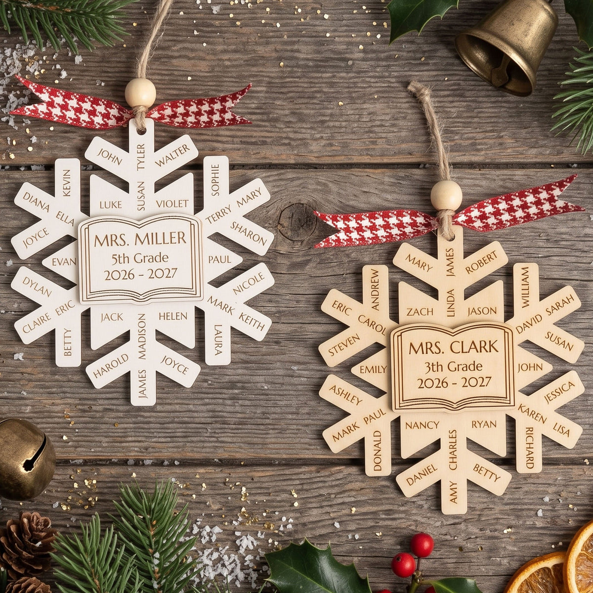Personalized Teacher Christmas Tree Ornament for Teacher Gift B44