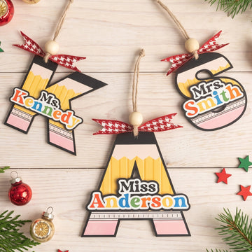 Teacher Ornament Wood, Teacher Appreciation Gift for Classroom B47