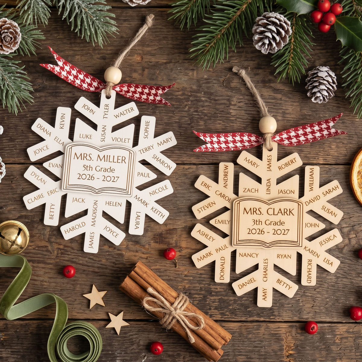 Personalized Teacher Christmas Tree Ornament for Teacher Gift B44