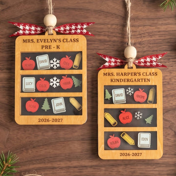 Teacher Shaker Ornament Wood, Custom Shaker Ornament for Gifts B50