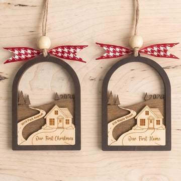 First Home Ornament Wood, First Home Christmas Ornament Gift B51