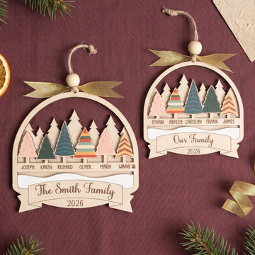 Family Trees Ornament Wood and Custom Family Ornament Gift B71