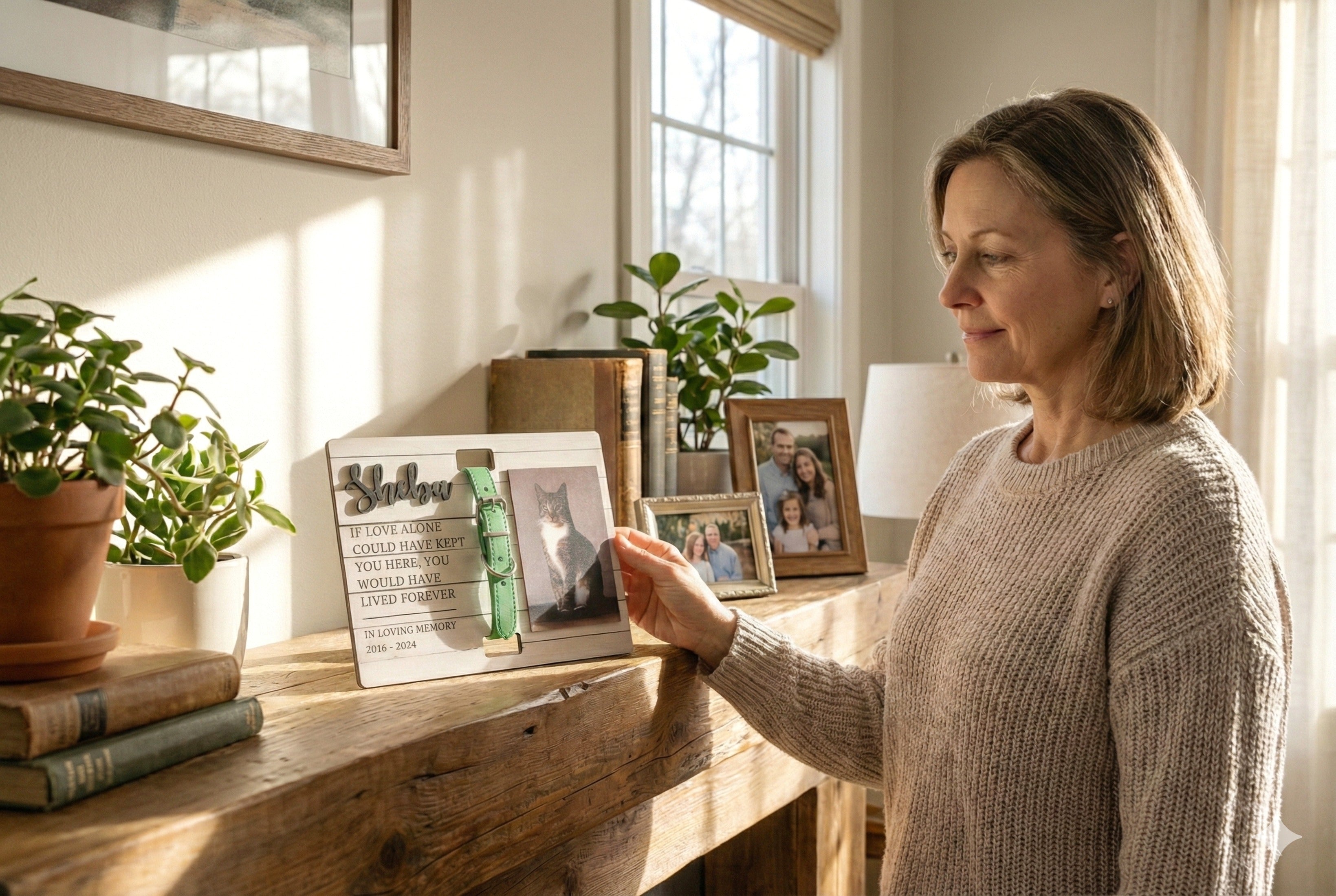 Personalized Wooden Pet Memorial Sign for Pet Memorial Frame with Photo R05