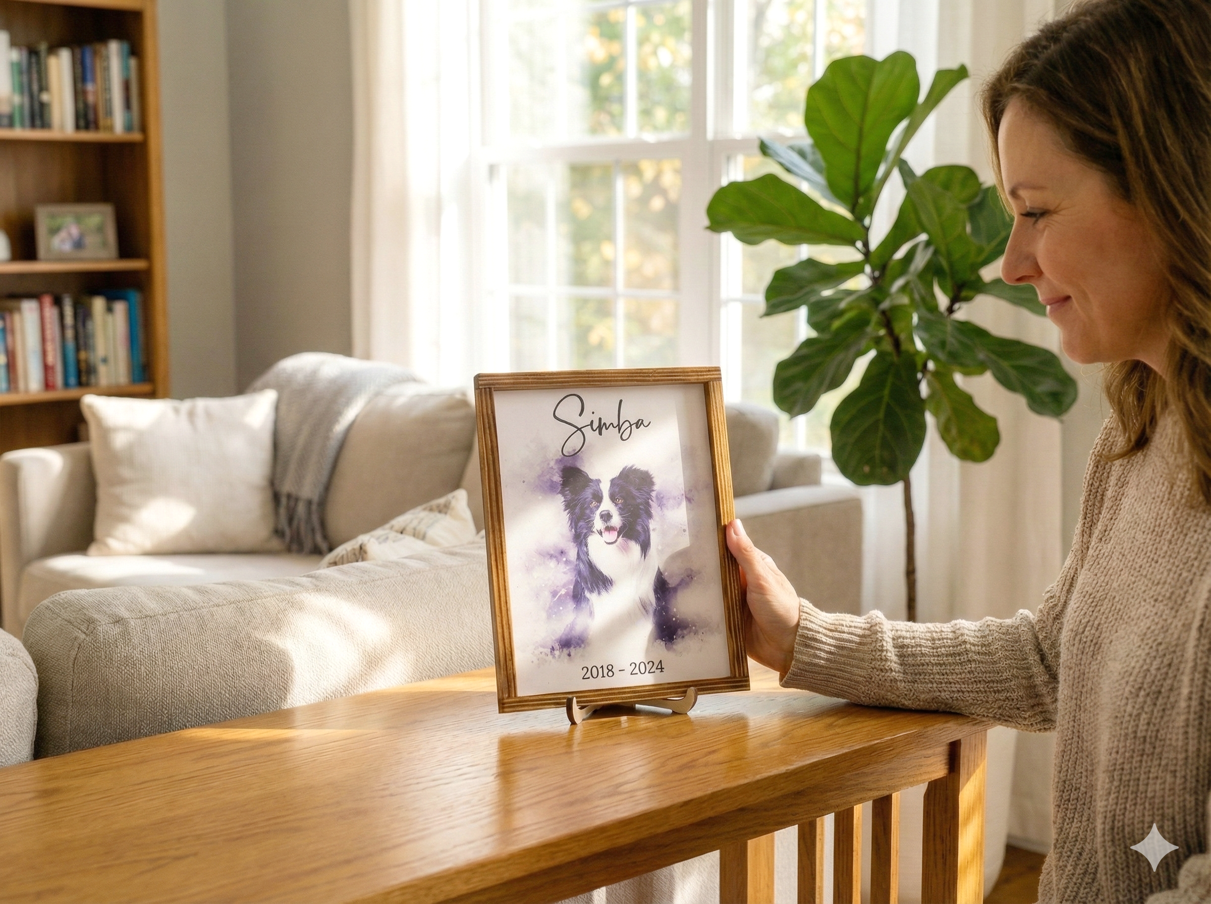 Bohemian Pet Memorial Photo Frame For Stylish Table Decor and Remembrance R10