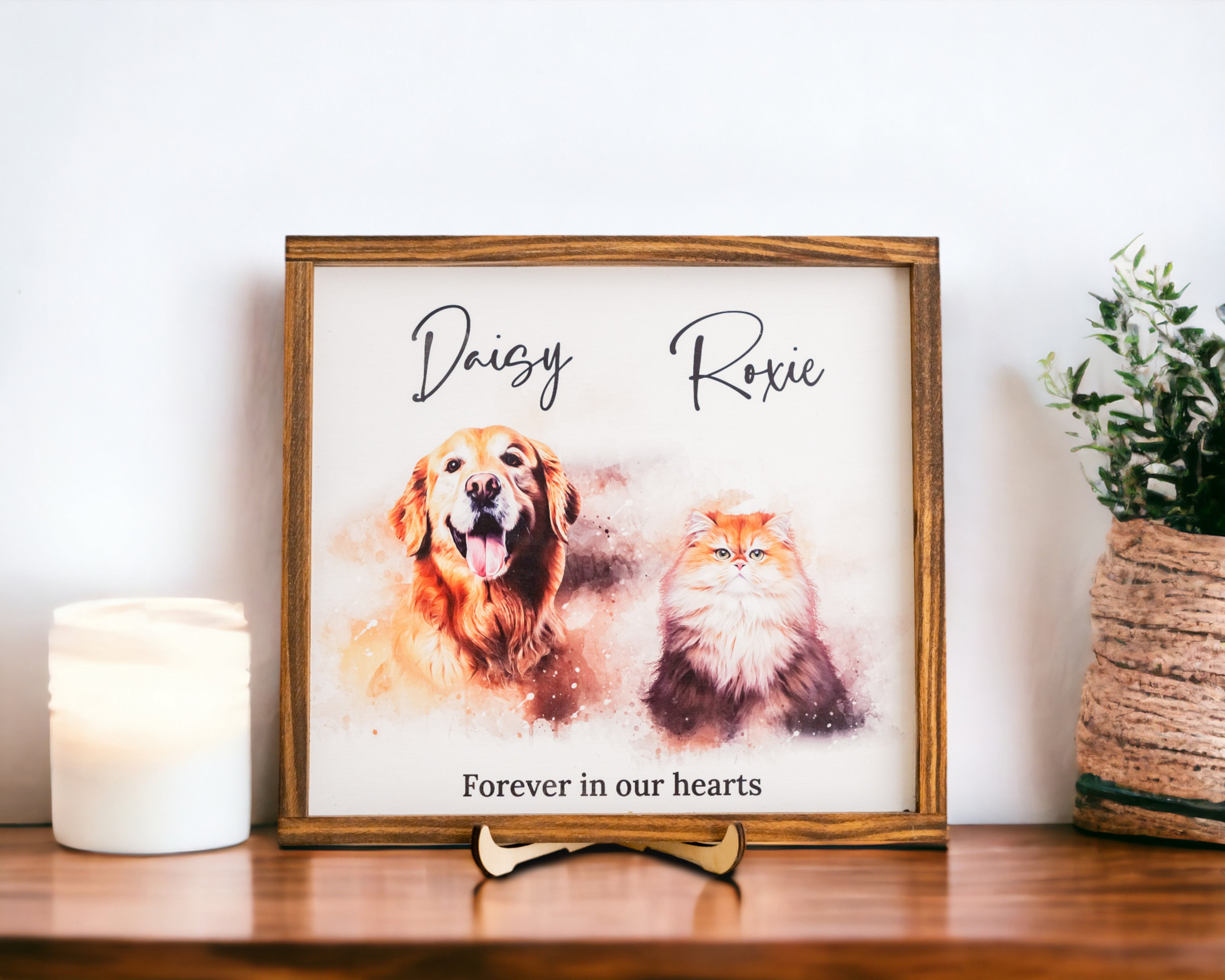 Bohemian Pet Memorial Photo Frame For Stylish Table Decor and Remembrance R10