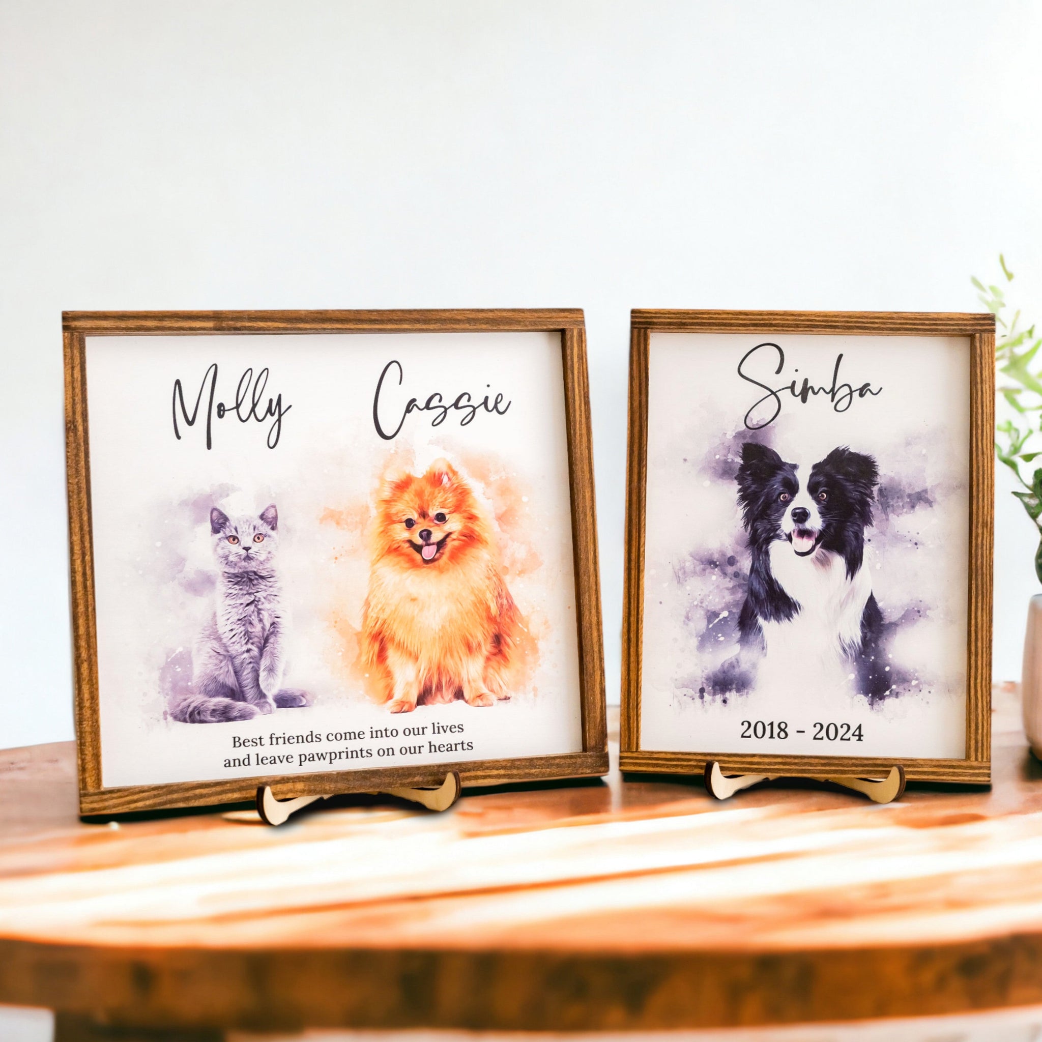 Pet Memorial Photo Sign for Bohemian Table Decor and Remembrance