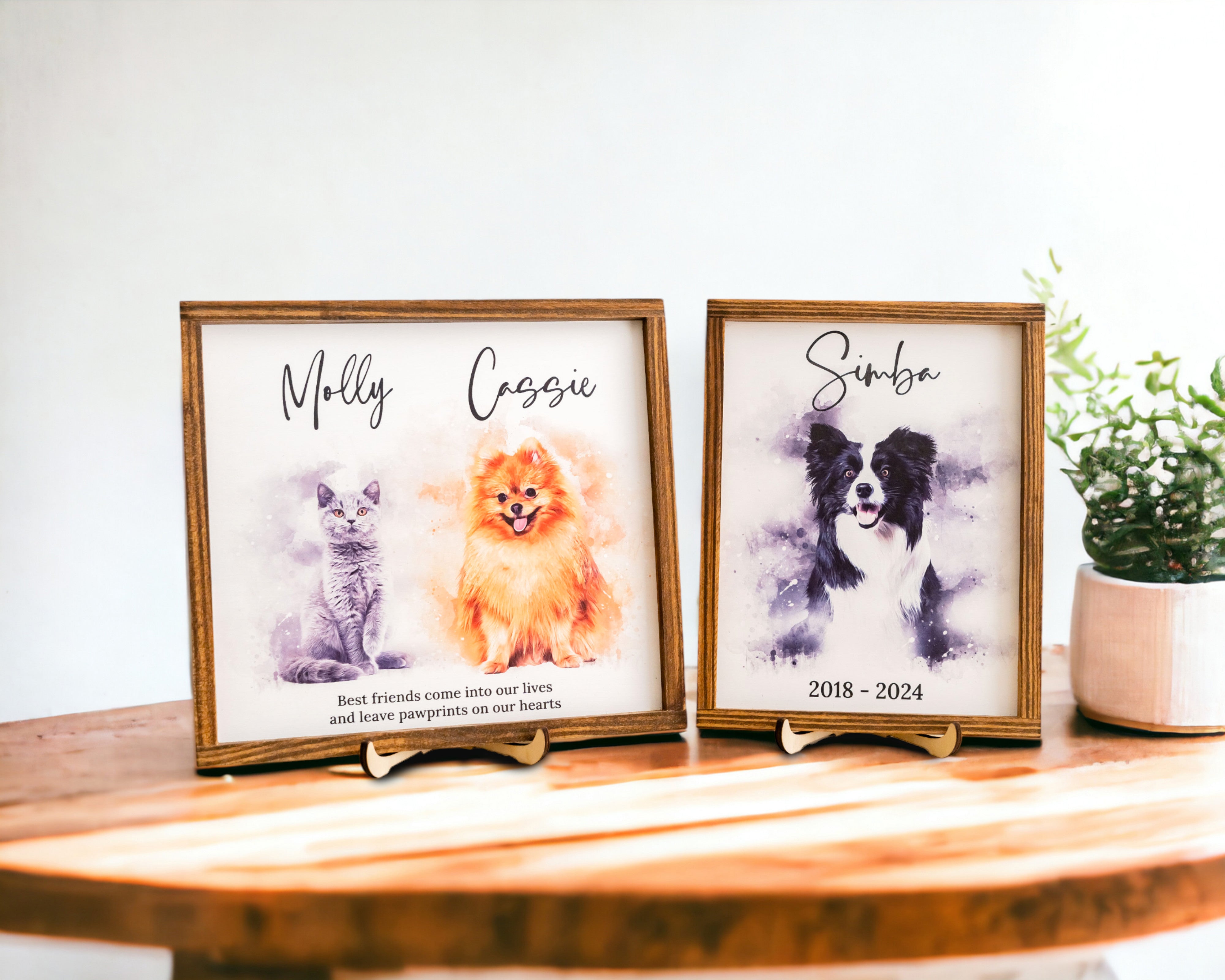Pet Memorial Photo Sign for Bohemian Table Decor and Remembrance R10